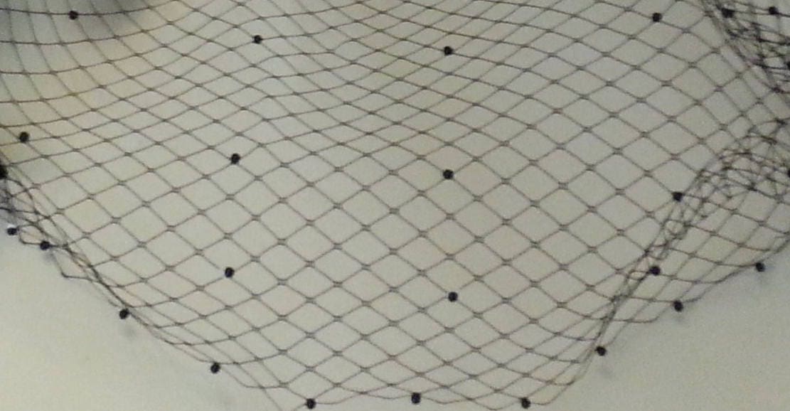 Velo gabbia per uccelli nero Velo fard Velo a fascia da 9 pollici Velo in rete francese Fascinator con motivo floreale nero Velo viso nero Velo gabbia per uccelli in rete francese nera