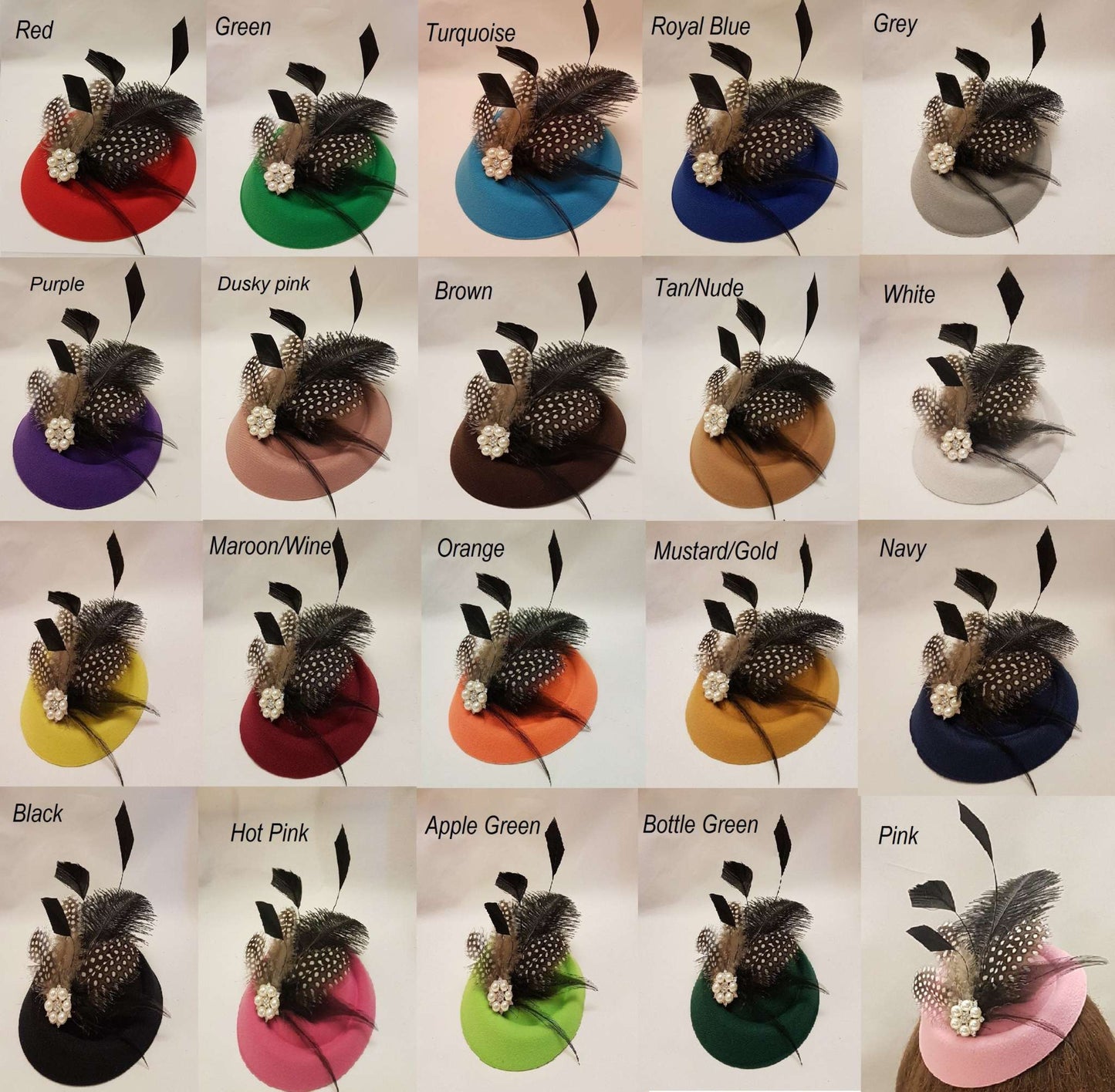 Blushpink PILLBOX HAT FASCINATOR. Copricapo bianco, avorio, nero, blu, viola, rosso, marrone chiaro Copricapo da donna, Ascot Cocktail Wedding Hatinator