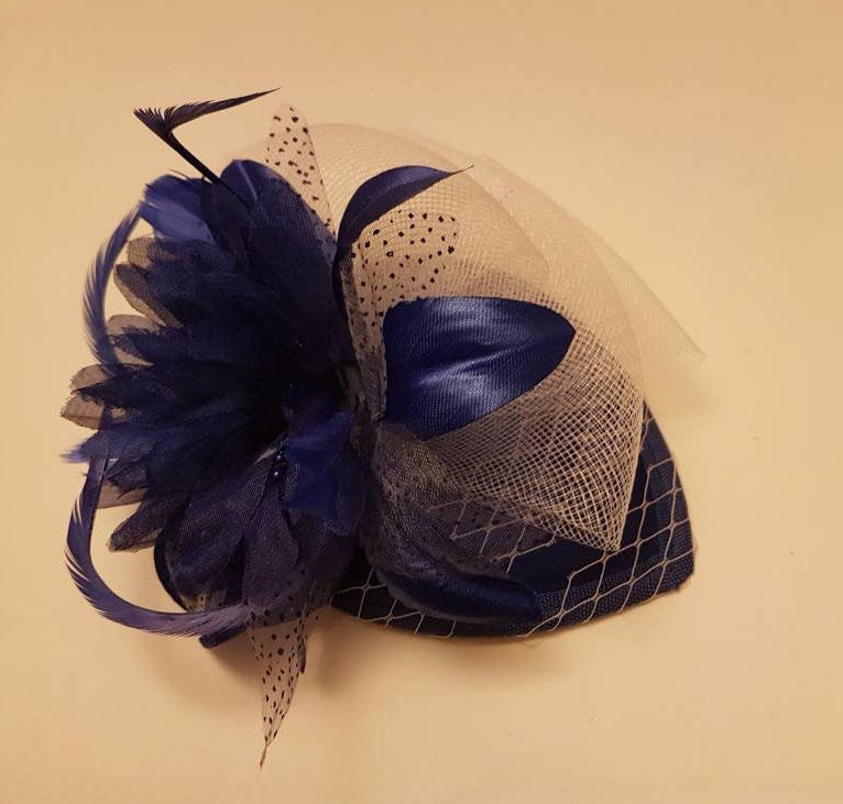 Fascinator Royal Blue Teardrop Hat Fascinator Wedding Bridal Cocktail hat Ascot hat Prom fascinator hat Royal blue Head piece Hair accessory