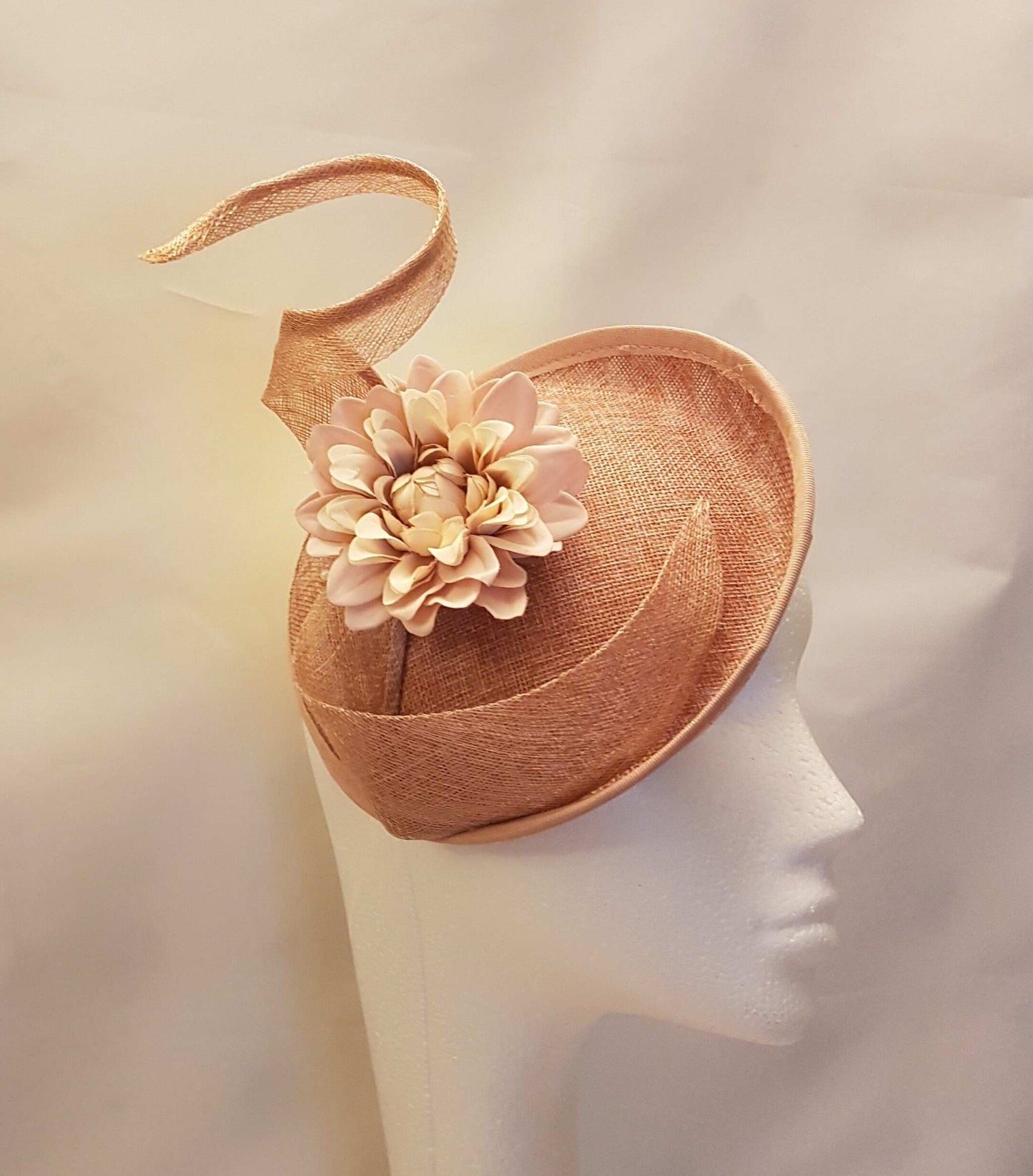 Dusty Peachy Pink Hat Fascinator