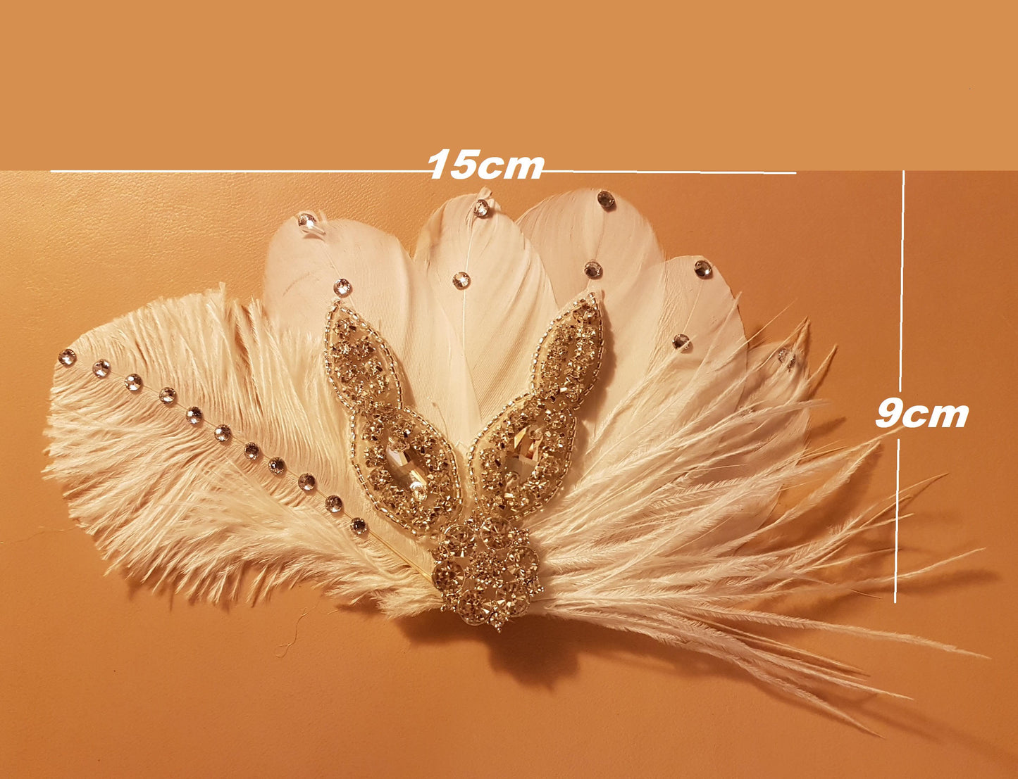BRIDAL FEATHER FASCINATOR. 1920s Gatsby feather fascinator,Feather Headpiece, Sparkly Feather Hair Piece,Wedding Hair Accessory, Fascinator