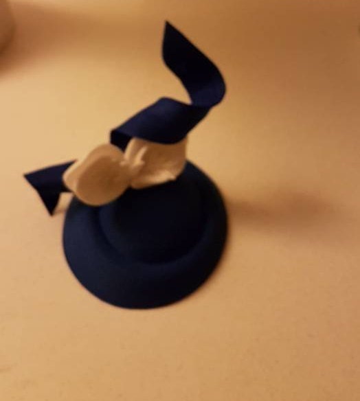 Fascinator Hat NAVY BLUE fascinator #Navy blue hat White felt leaves Ascot hat fascinator Wedding Race,Cocktail hat Church hat fascinator