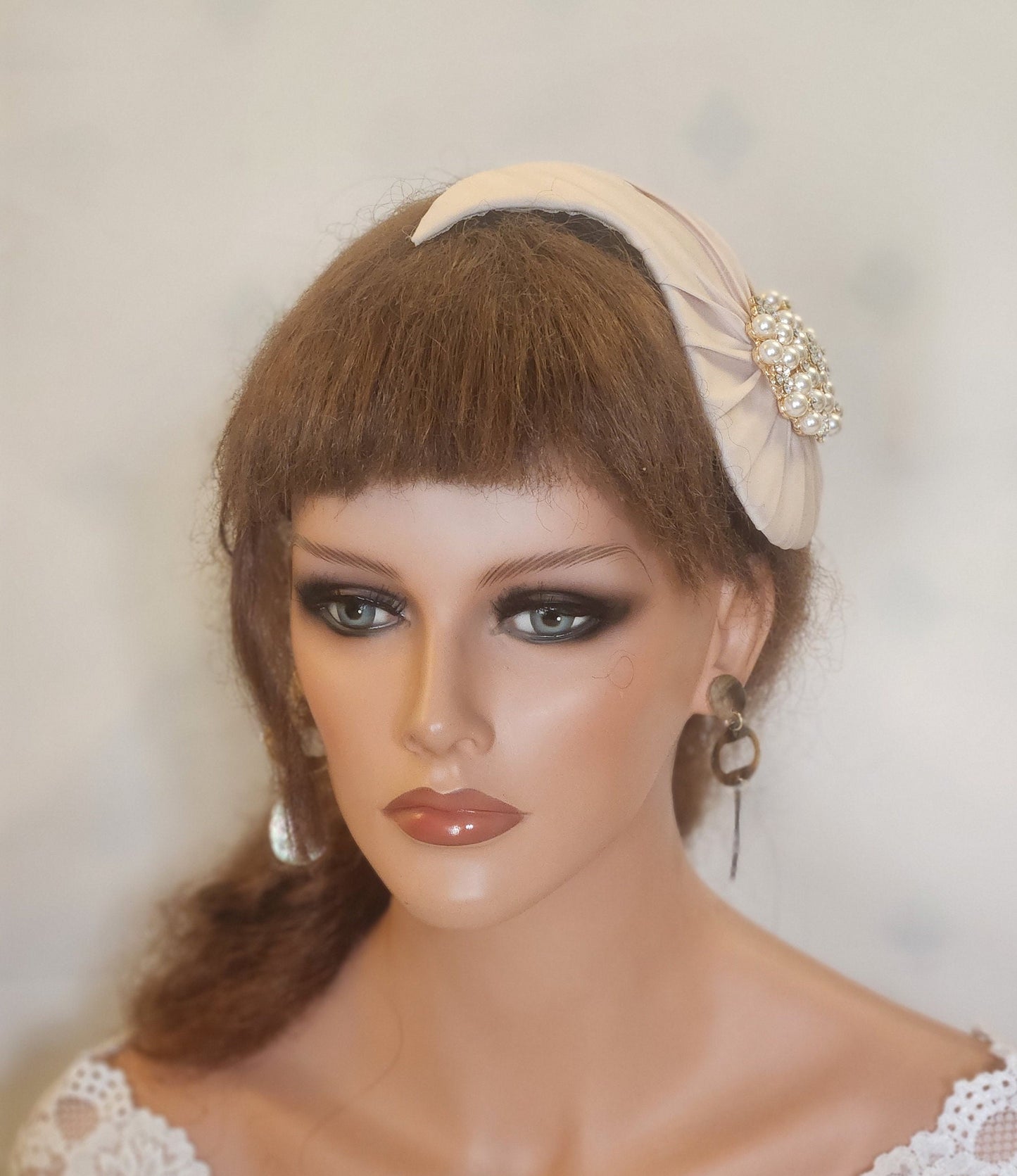 Bridal hat Fascinator with birdcage veil #Bridal White, Ivory,Champagne,Pink Wedding hair accessory 2Pc unique asymmetrical hat & Face veil.