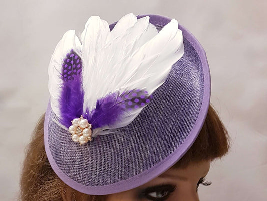 Fascinator Hat with Feathers Wedding,Race,Occasions Hat Custom Colours