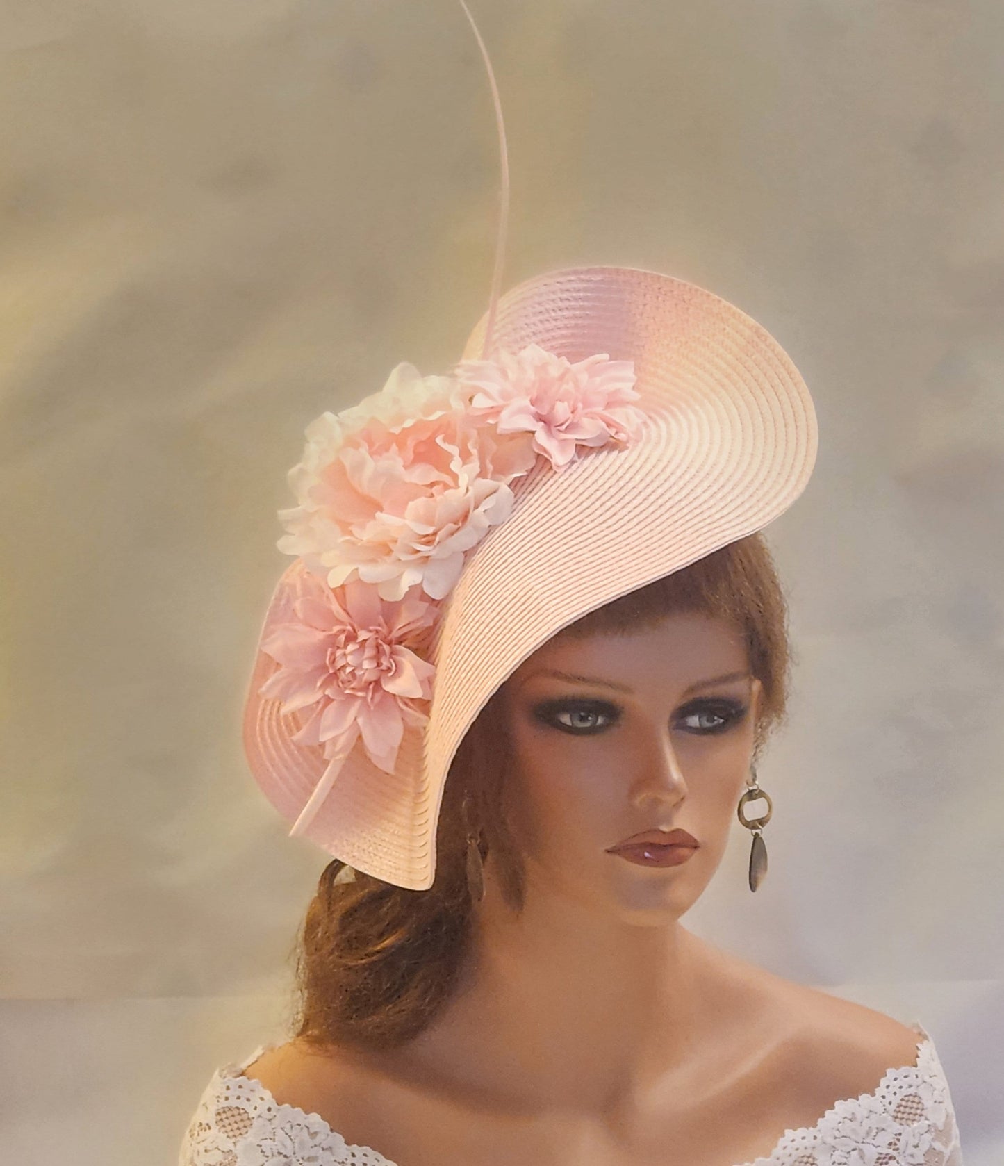 PINK Fascinator Large Fascinator ladies Roal Ascot hat,Church Derby Race Wedding Cocktail Party hat Pink Mother of Bride /Groom Hatinator