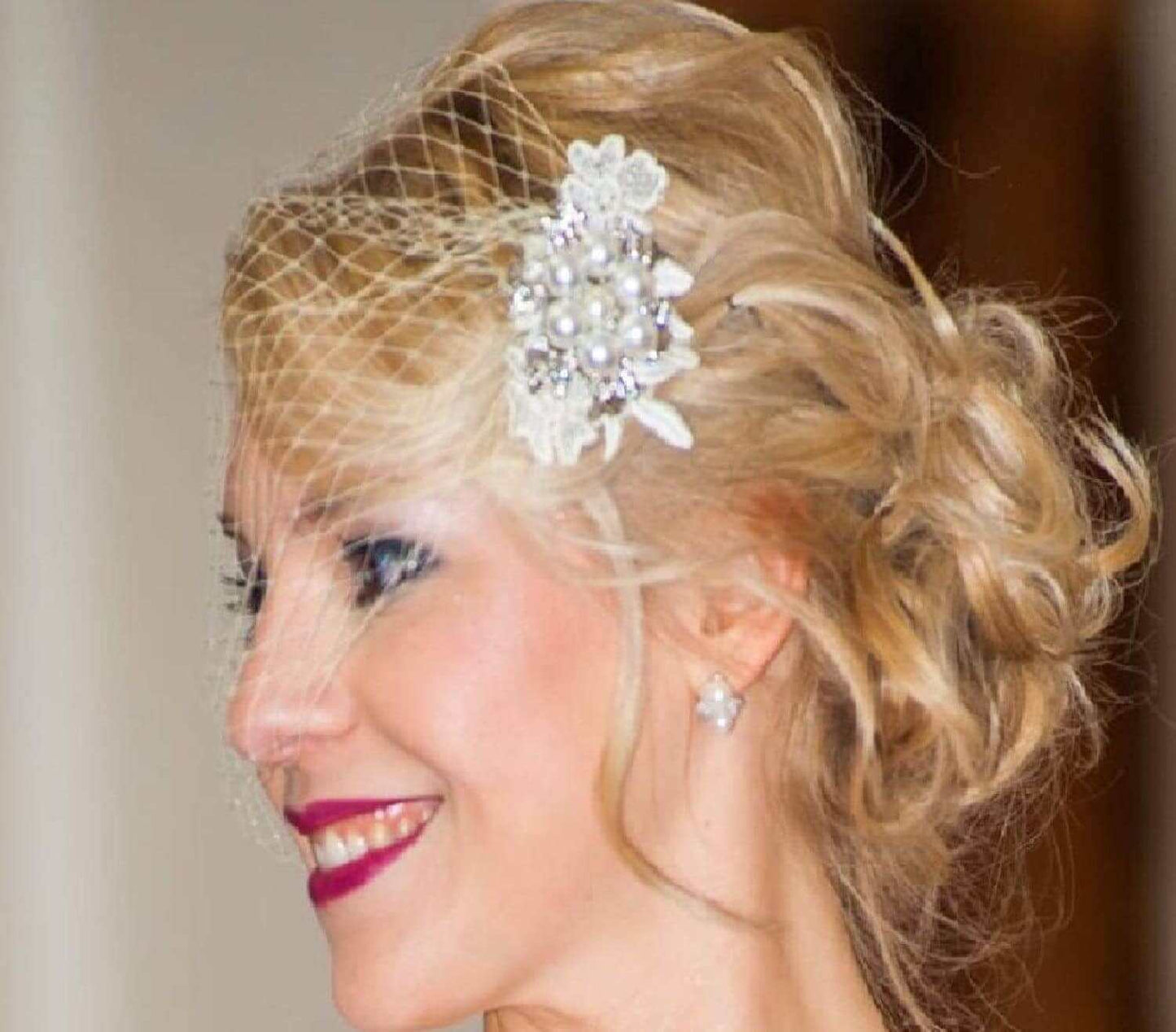 Birdcage Veil Bridal Blusher 1920s Boho Gatsby Wedding fascinator