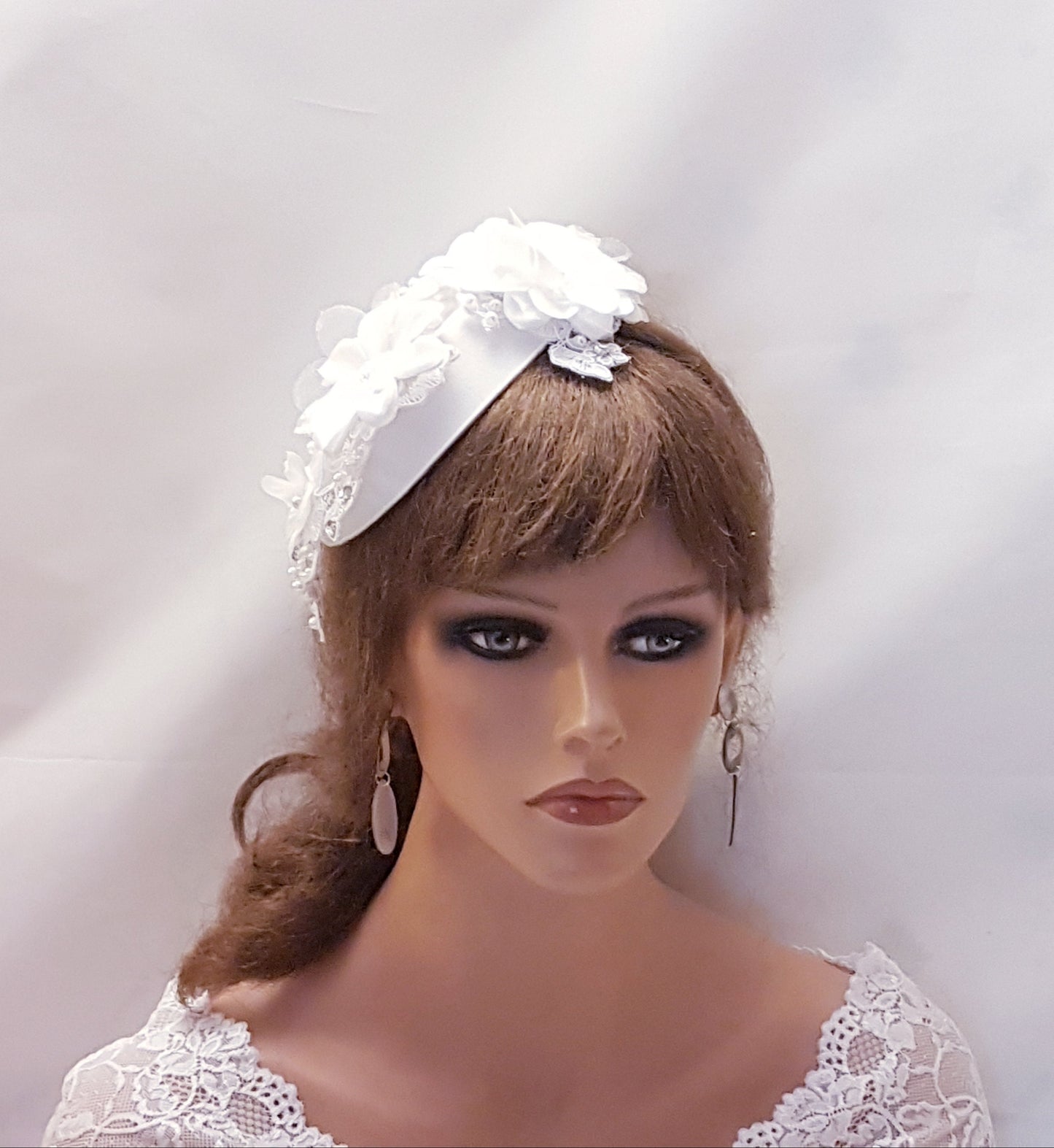 Birdcage veil hat fascinator White, Ivory