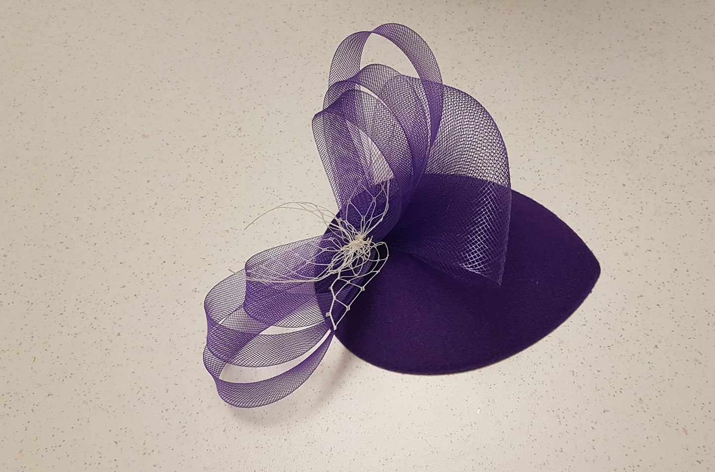 PURPLE FASCINATOR, Tear drop Hat fascinator # Purple hat fascinator