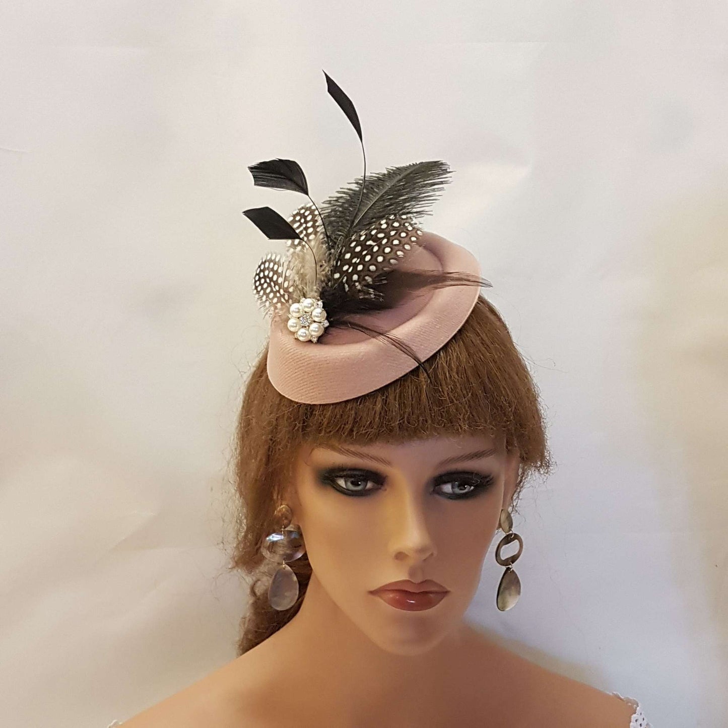 Blushpink PILLBOX HAT FASCINATOR. Copricapo bianco, avorio, nero, blu, viola, rosso, marrone chiaro Copricapo da donna, Ascot Cocktail Wedding Hatinator