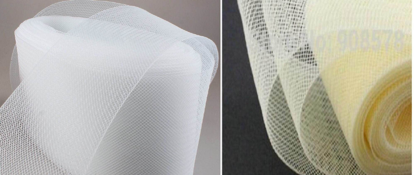 white bird cage veil fascinator material roll for bridal hat making