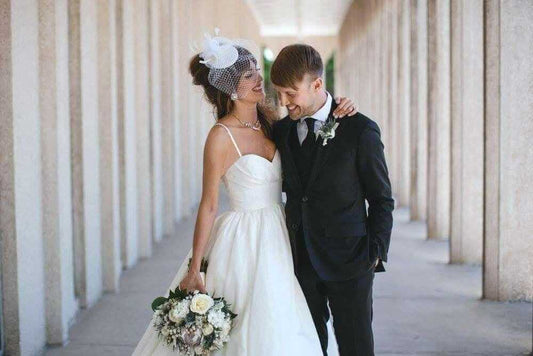 Bridal White/ Ivory Birdcage Veil fascinator Hat