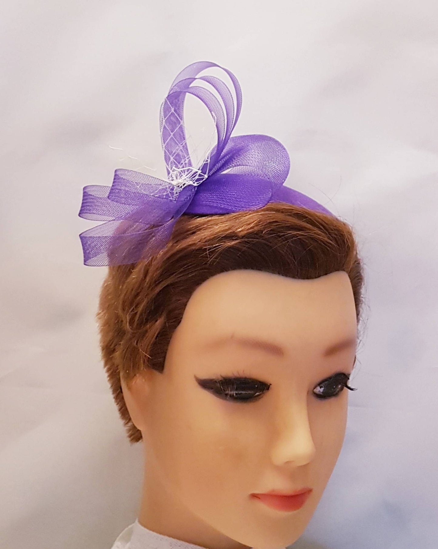 PURPLE FASCINATOR, Tear drop Hat fascinator # Purple hat fascinator