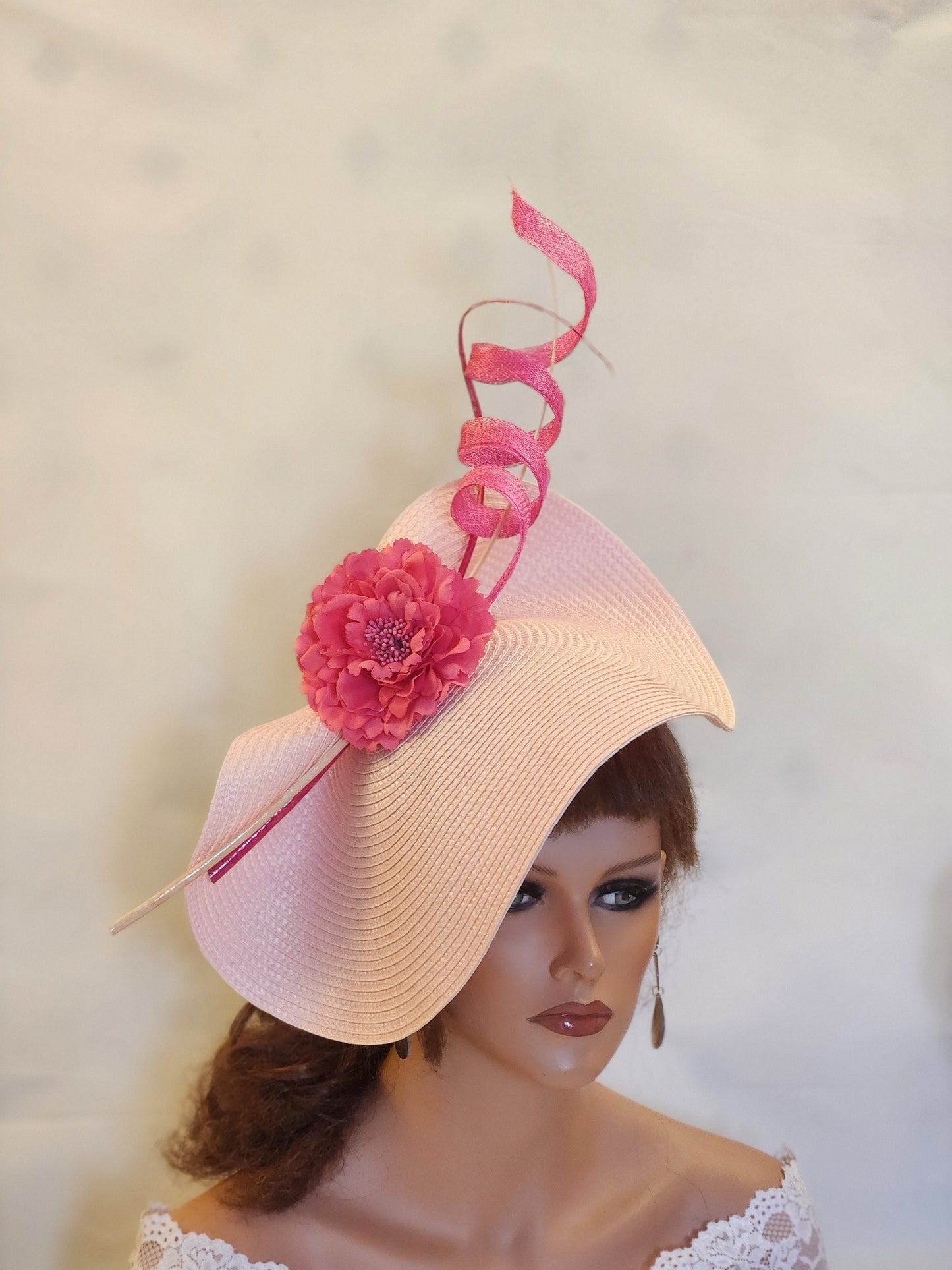 Pink Fascinator large Hatinator Pink & Fuchsia Hat Quil Church Derby Ascot Hat Race Wedding Tea Party hat Mother of Bride/Groom Hatinator