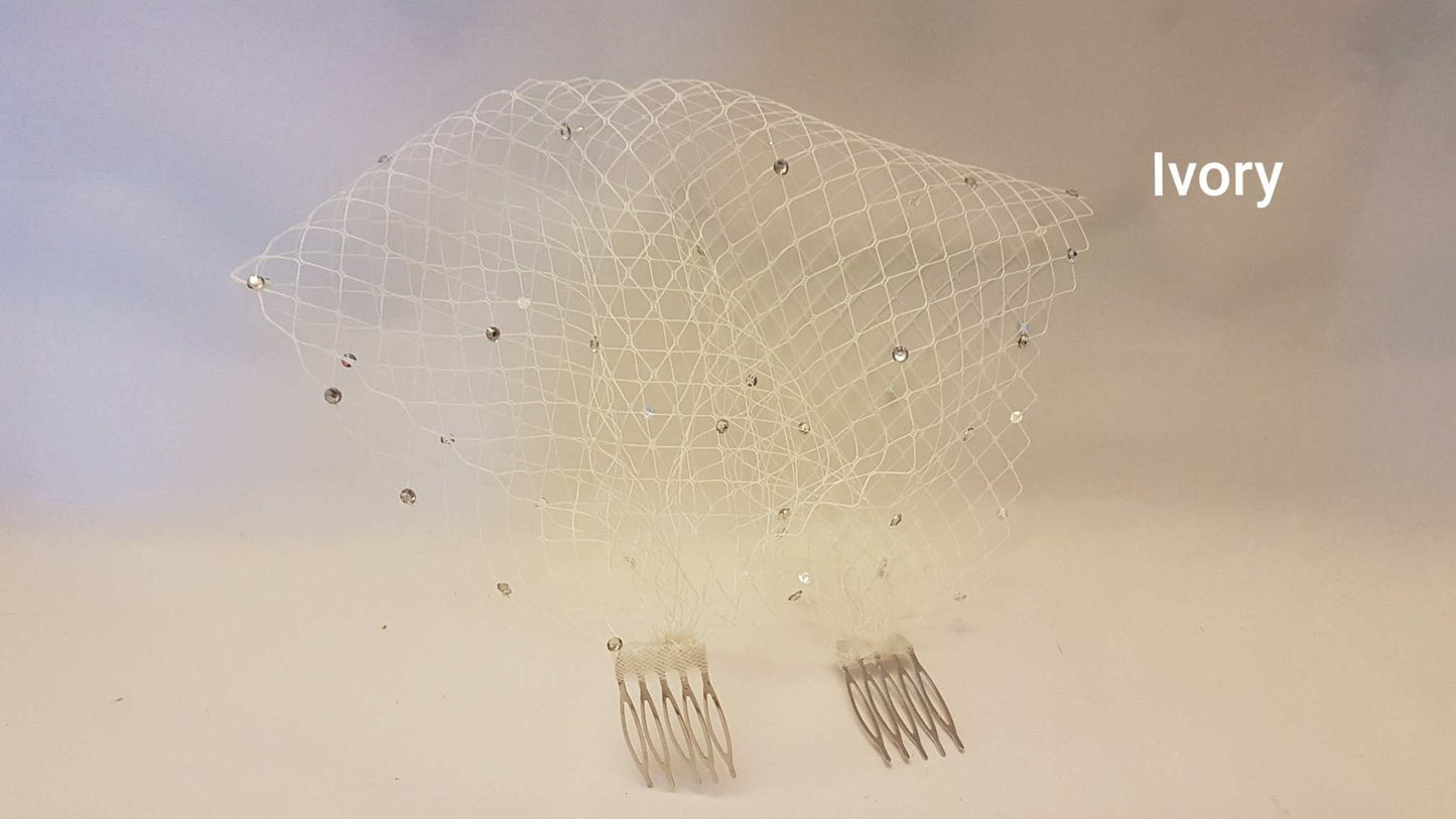Birdcage Veil Bridal Blusher 1920s Boho Gatsby fascinator