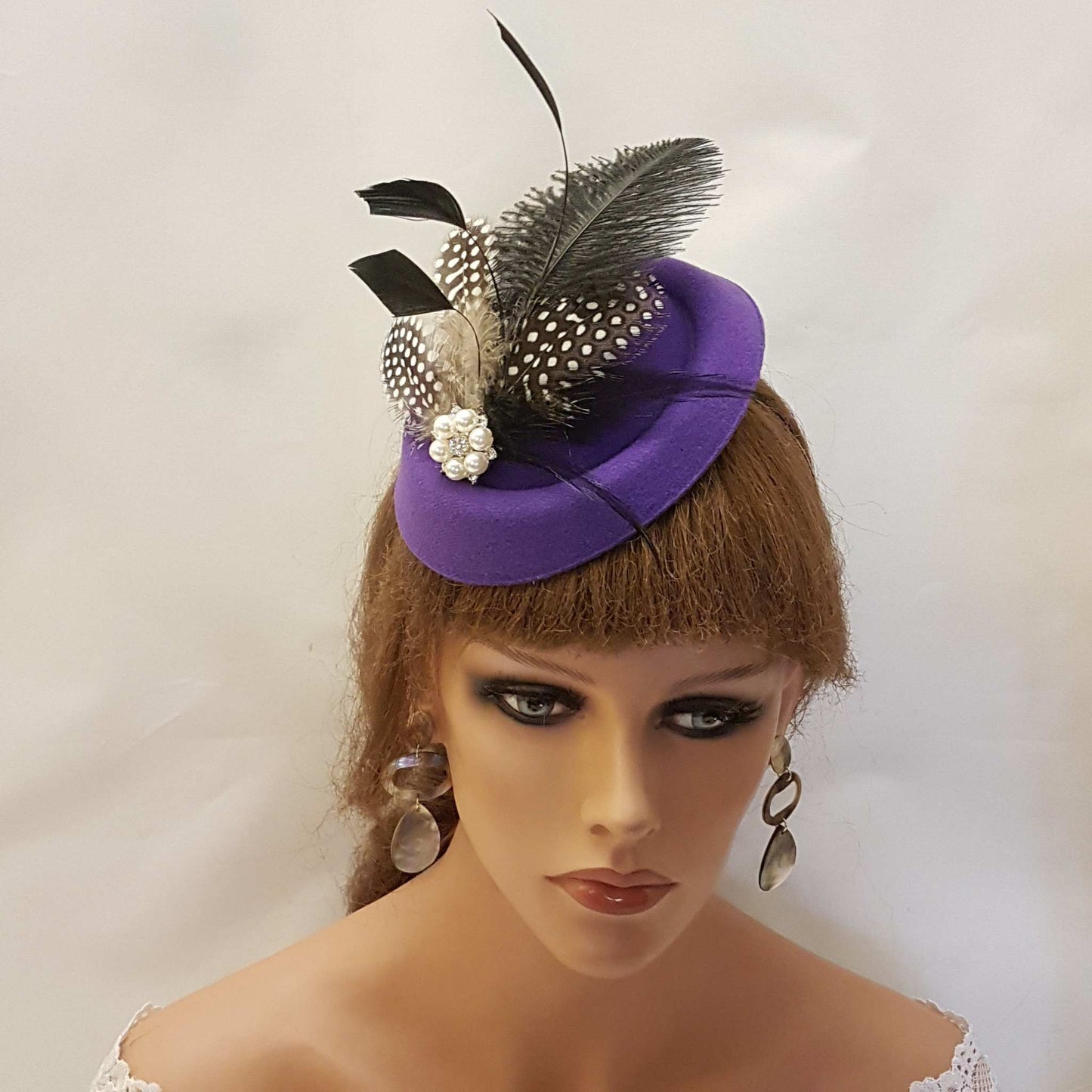 Blushpink PILLBOX HAT FASCINATOR. Copricapo bianco, avorio, nero, blu, viola, rosso, marrone chiaro Copricapo da donna, Ascot Cocktail Wedding Hatinator