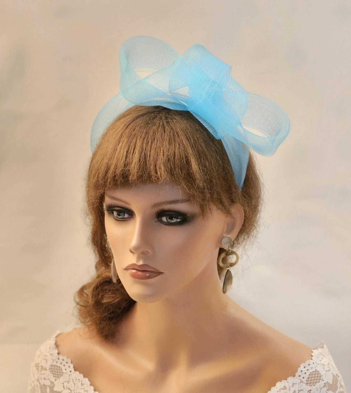 Blue fascinator Headband for wedding or Ascot events.