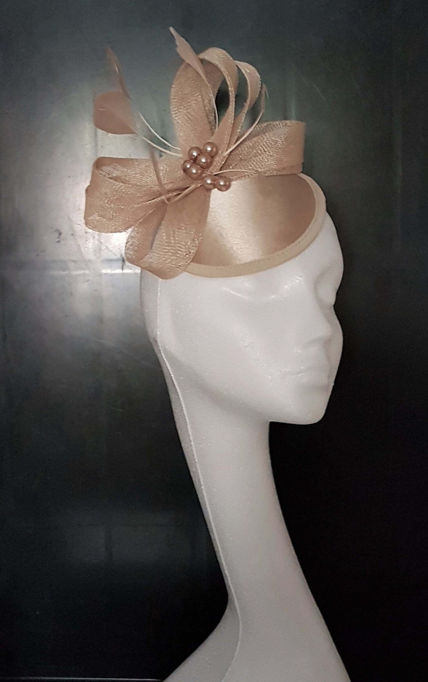 CHAMPAGNE/LATTE FASCINATOR Fascinator Hat # Silver grey, Blush Pink, Navy, Ascot hat fascinator Wedding Race Cocktail Church hat fascinator