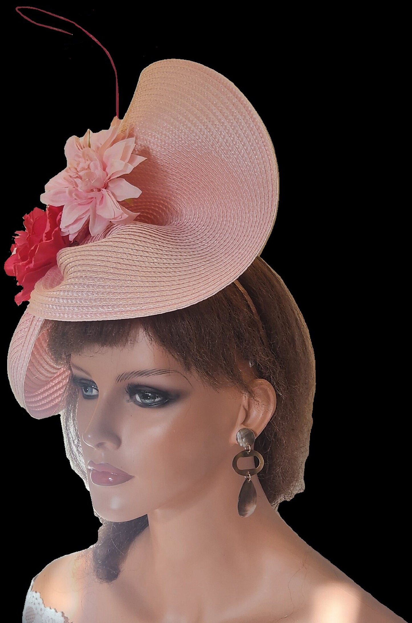 PINK FASCINATOR #Pink Fuchsia Hatinator Pink floral quil Kentucky derby Ascot fascinator Wedding Mother of bride hat Church Hat fascinator