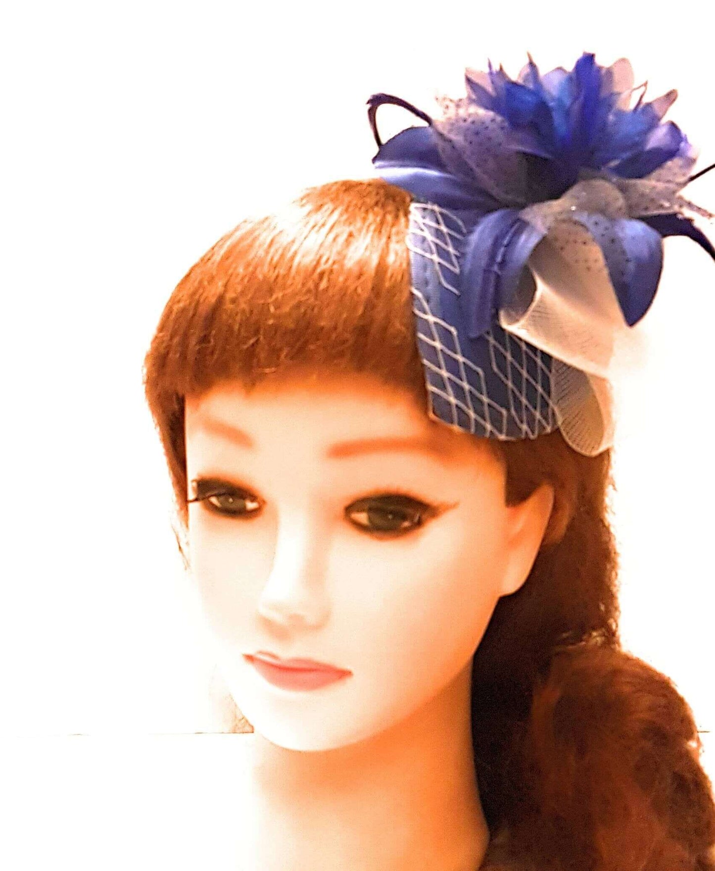 Fascinator Royal Blue Teardrop Hat Fascinator Wedding Bridal Cocktail hat Ascot hat Prom fascinator hat Royal blue Head piece Hair accessory