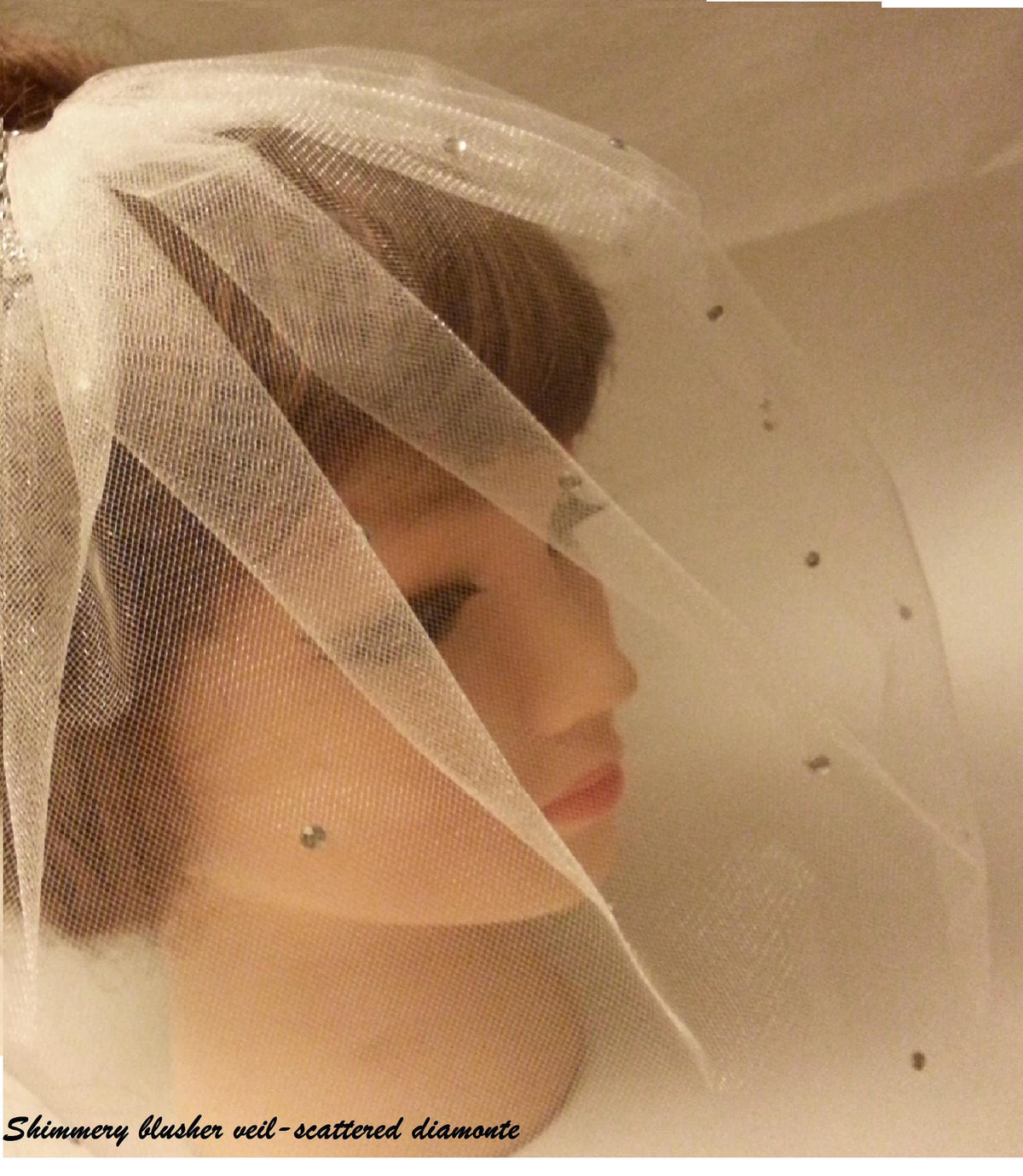 Birdcage veil Wedding Bridal accessory White or Ivory, bridal floral hairpiece Vintage fascinator with TULLE Blusher veil Bridal face veil