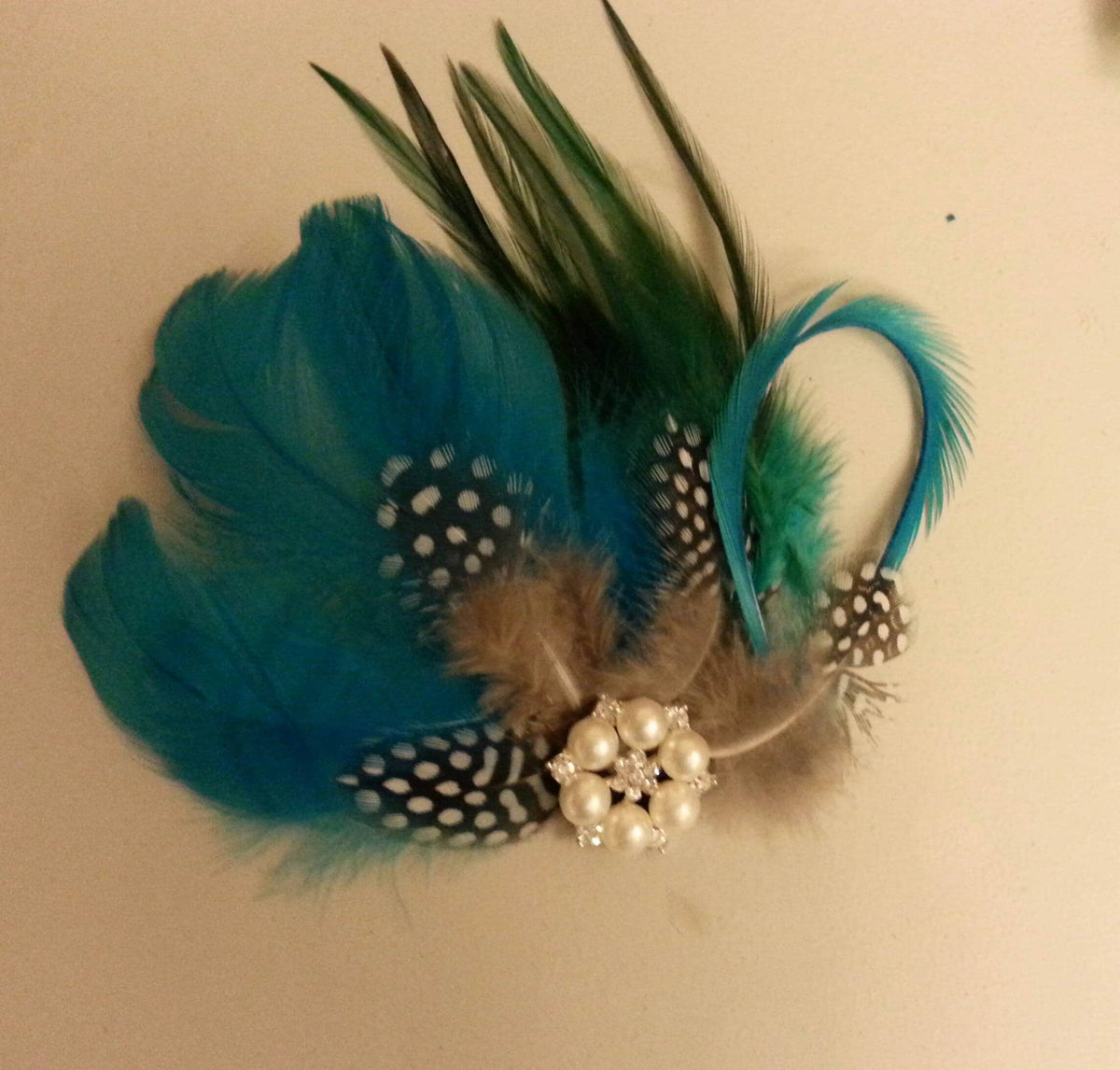 Blue Feather hair clip