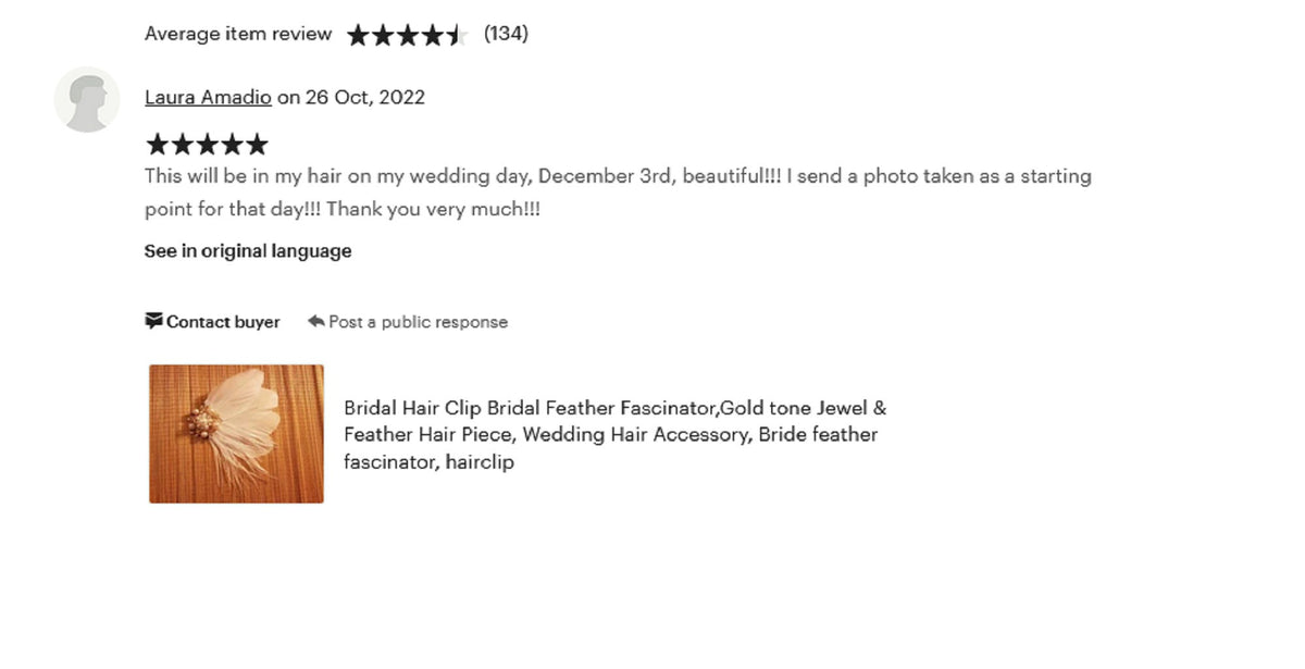Bridal Feather Fascinator: Gold Jewel Hair Clip, Wedding Hairpiece