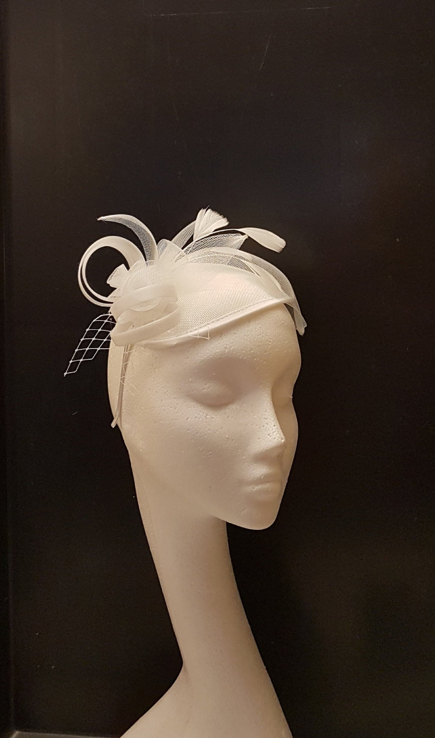 BRIDAL FASCINATOR White,Ivory wedding Birdcage veil fascinator Perfect Beige Bridal HAT Wedding hat headdress White Ivory Bridal Headdress