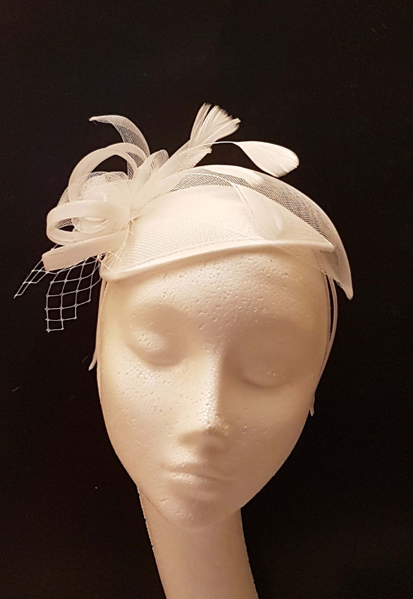BRIDAL FASCINATOR White,Ivory wedding Birdcage veil fascinator Perfect Beige Bridal HAT Wedding hat headdress White Ivory Bridal Headdress