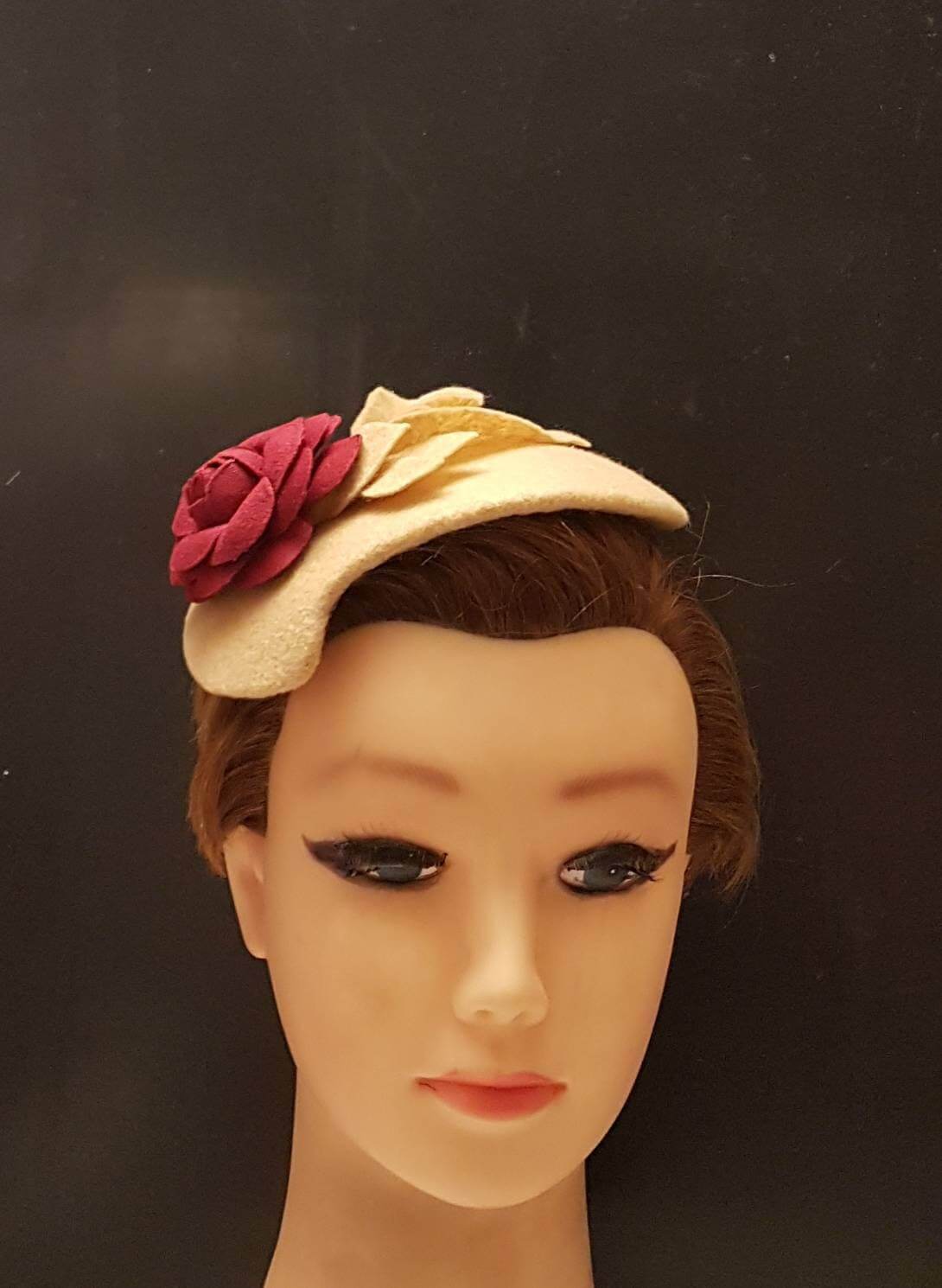Fascinator Tan/Nude/Camel Felt fascinator # FELT HAT fascinator