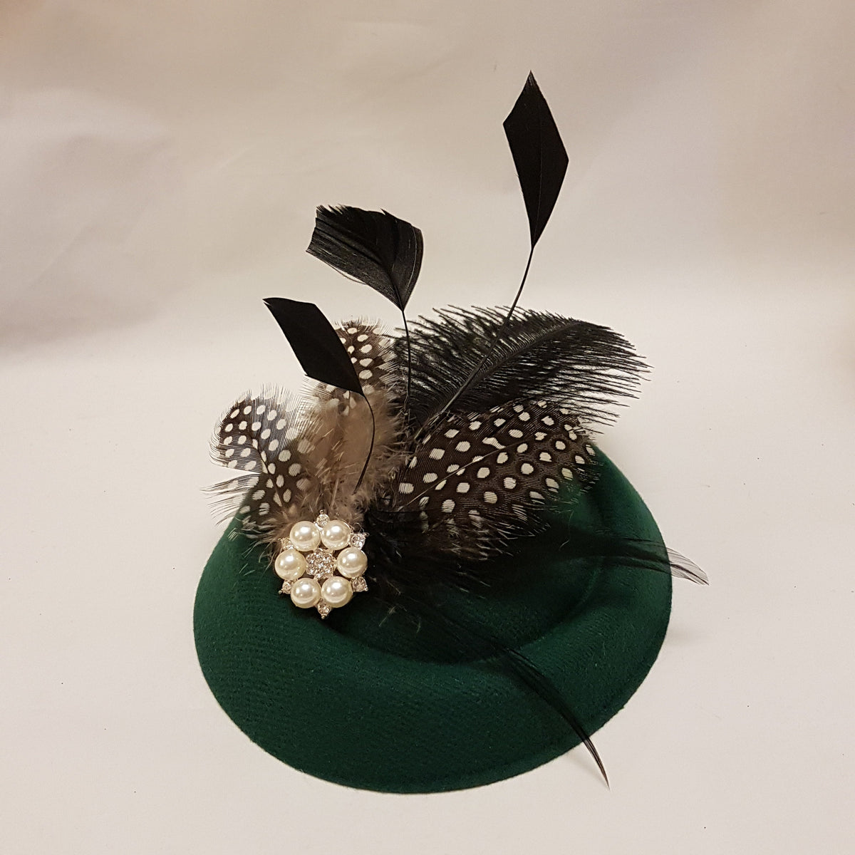 Green Feather Fascinator Hat: Ascot Kentucky Derby Headpiece