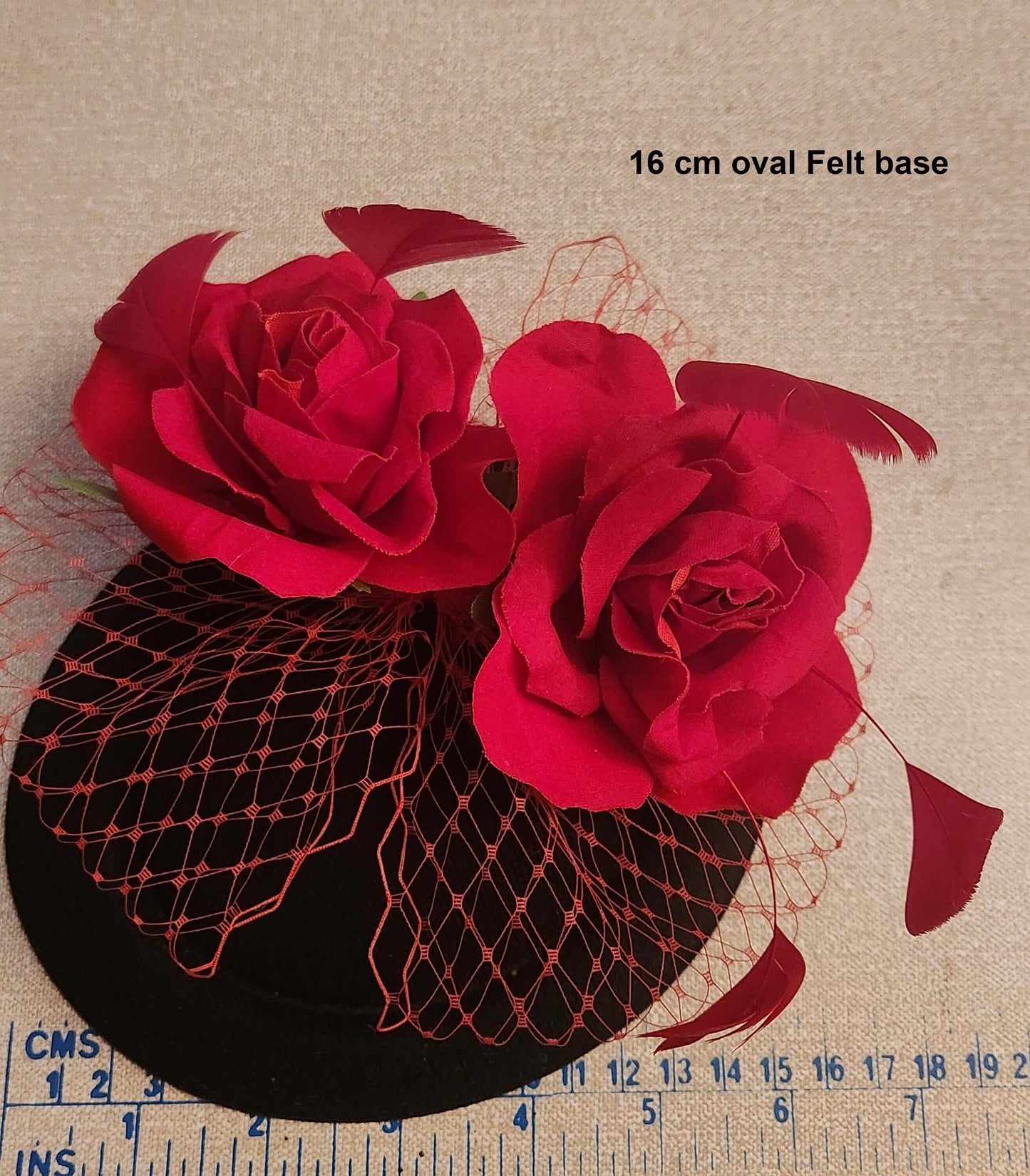 Black FASCINATOR Nett, Red Rose Winter Wedding, Church hat fascinator Goodwood Kentucky derby hat,Cocktail Hat Ascot hat,Prom Hat Fascinator