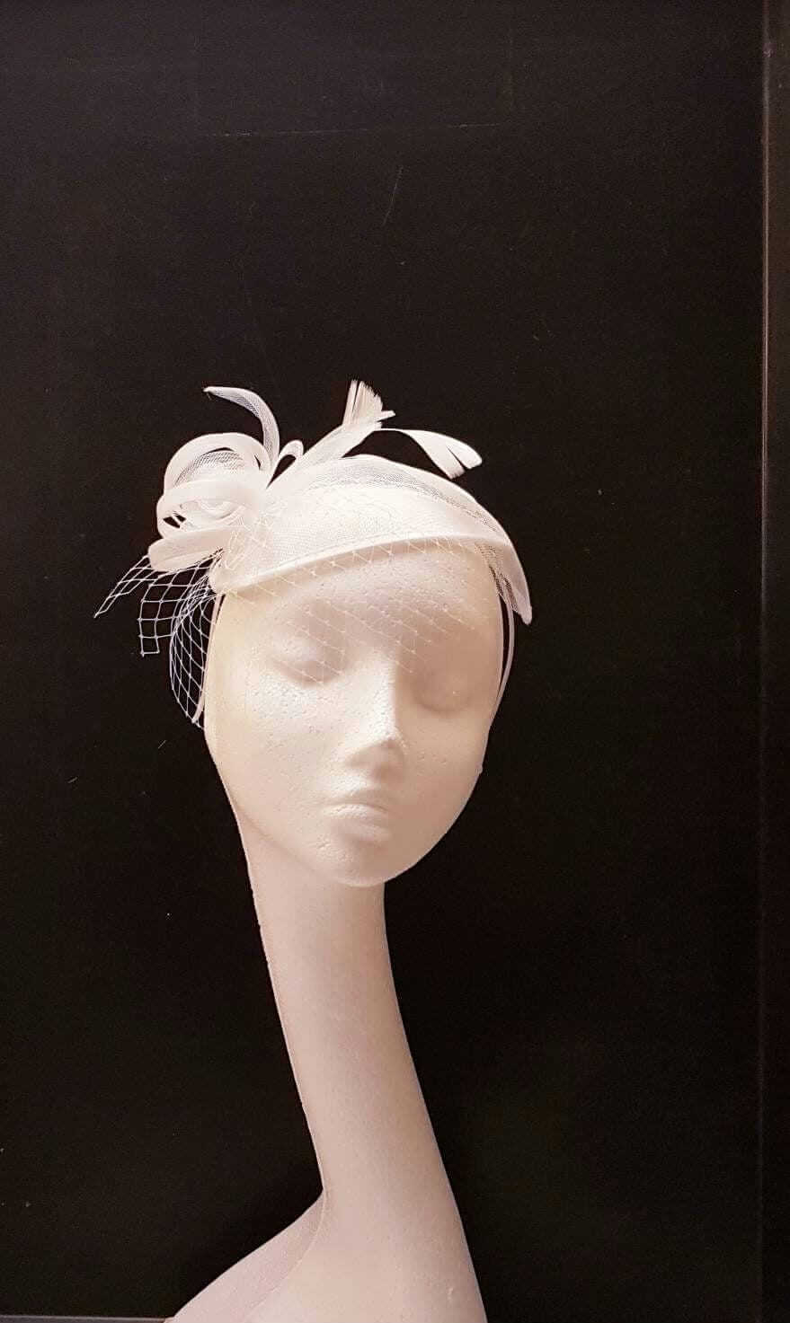 BRIDAL FASCINATOR White,Ivory wedding Birdcage veil fascinator Perfect Beige Bridal HAT Wedding hat headdress White Ivory Bridal Headdress