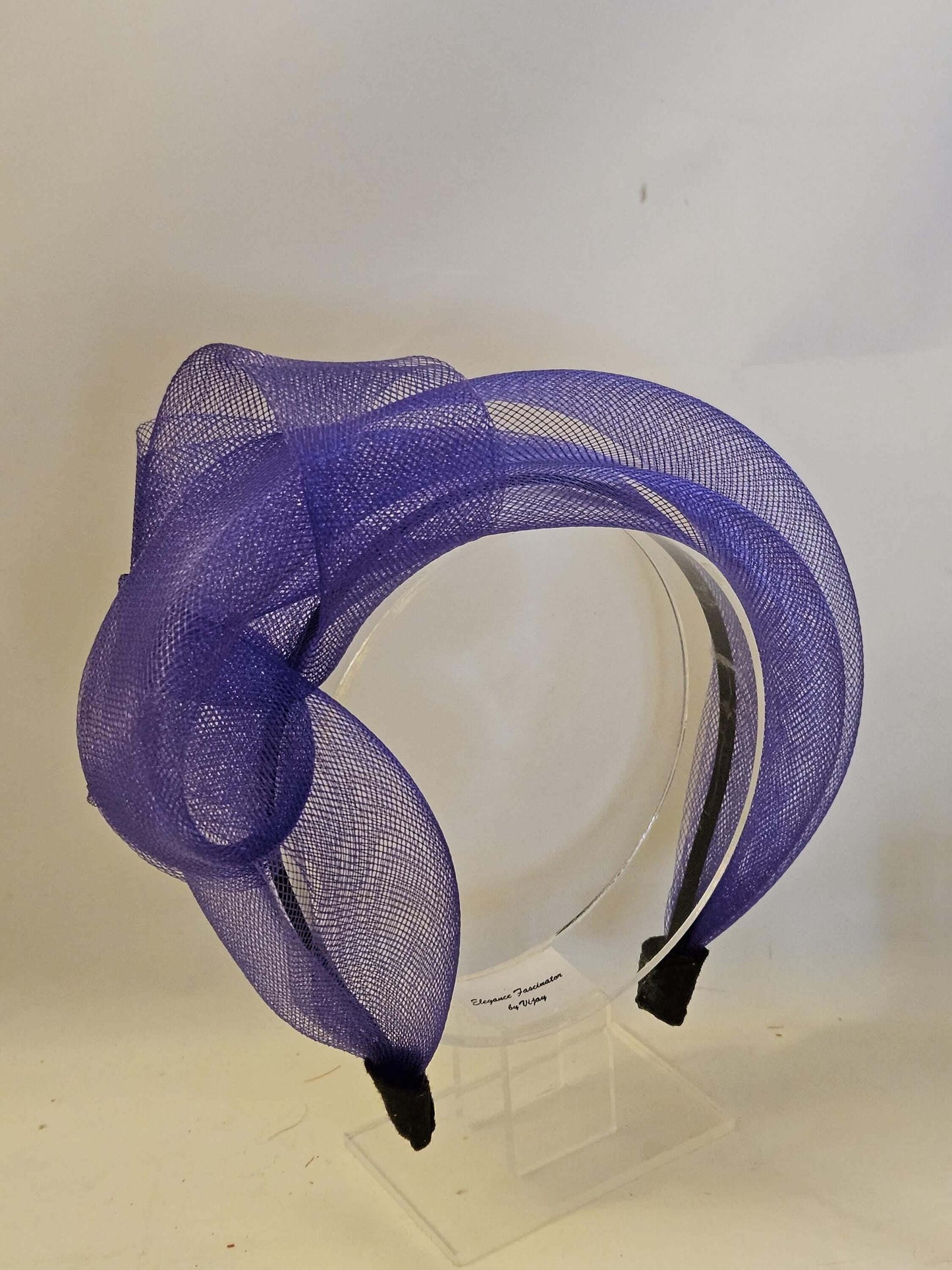 PURPLE Crinoline knot Headband Fascinator Headpiece,Statement Headwear