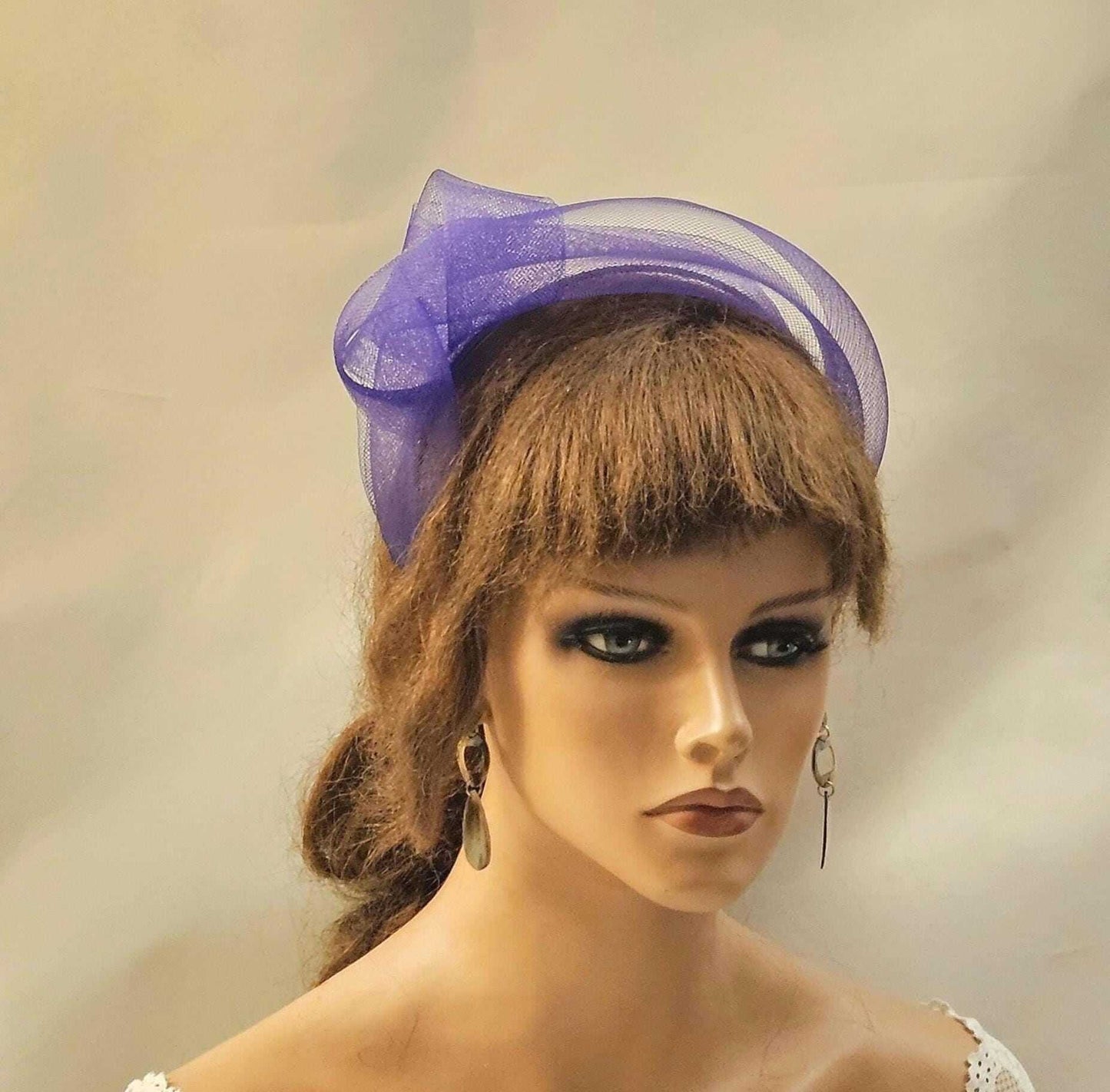 PURPLE Crinoline knot Headband Fascinator Headpiece,Statement Headwear