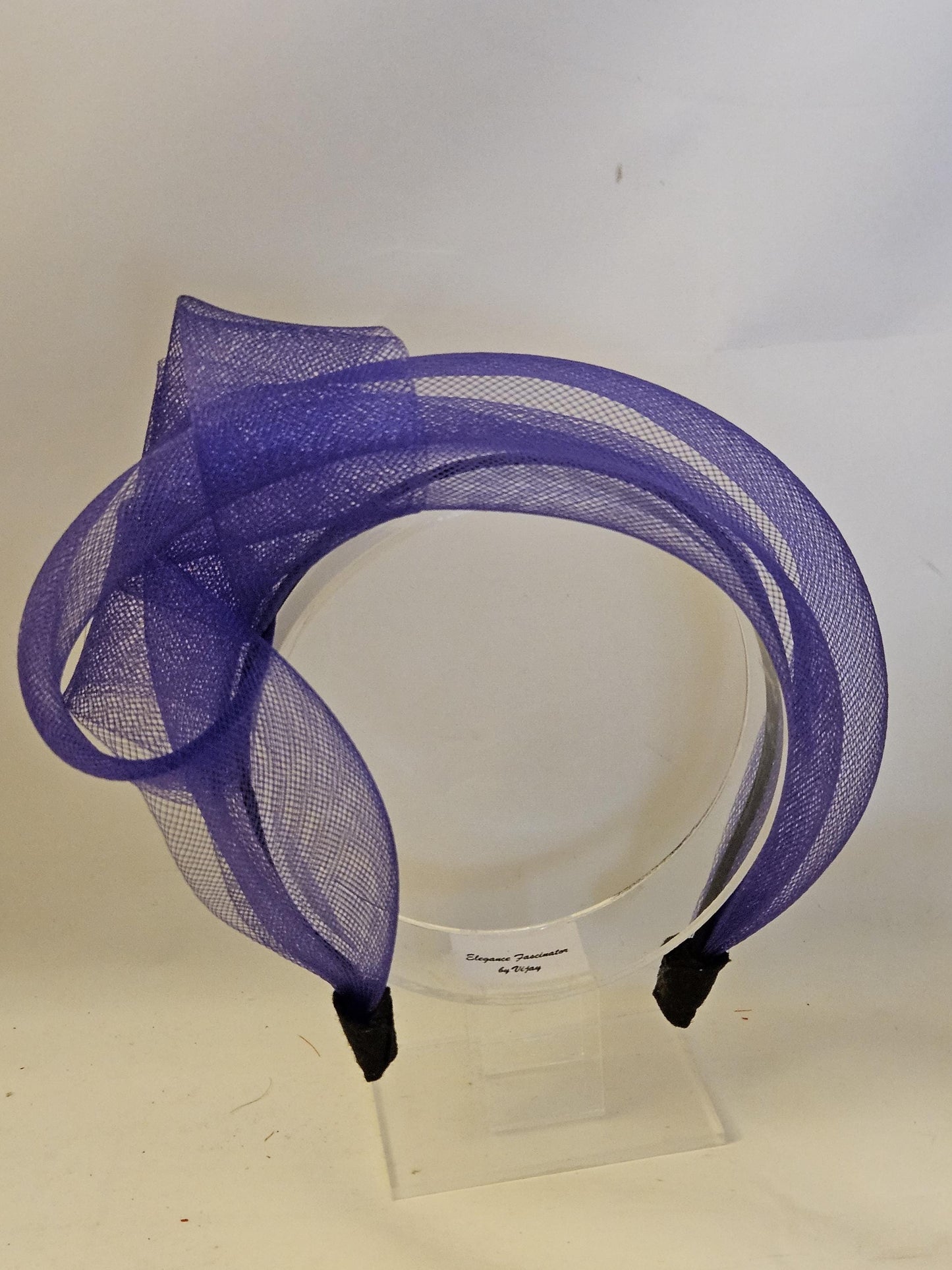 PURPLE Crinoline knot Headband Fascinator Headpiece,Statement Headwear