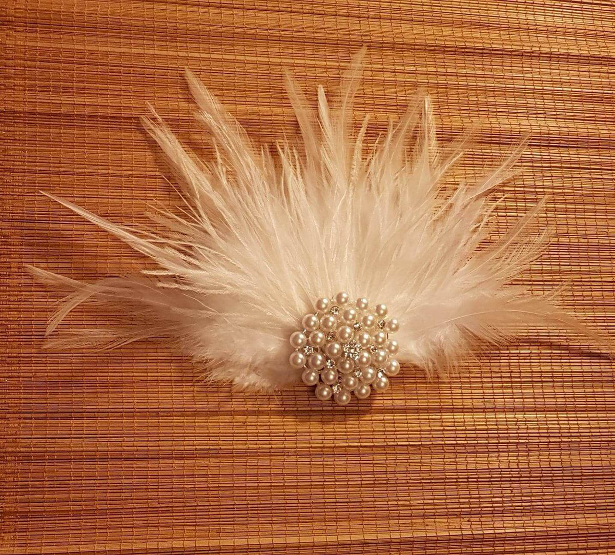 Bridal Feather Fascinator,  Wedding Hair Accessory, feather hair clip..