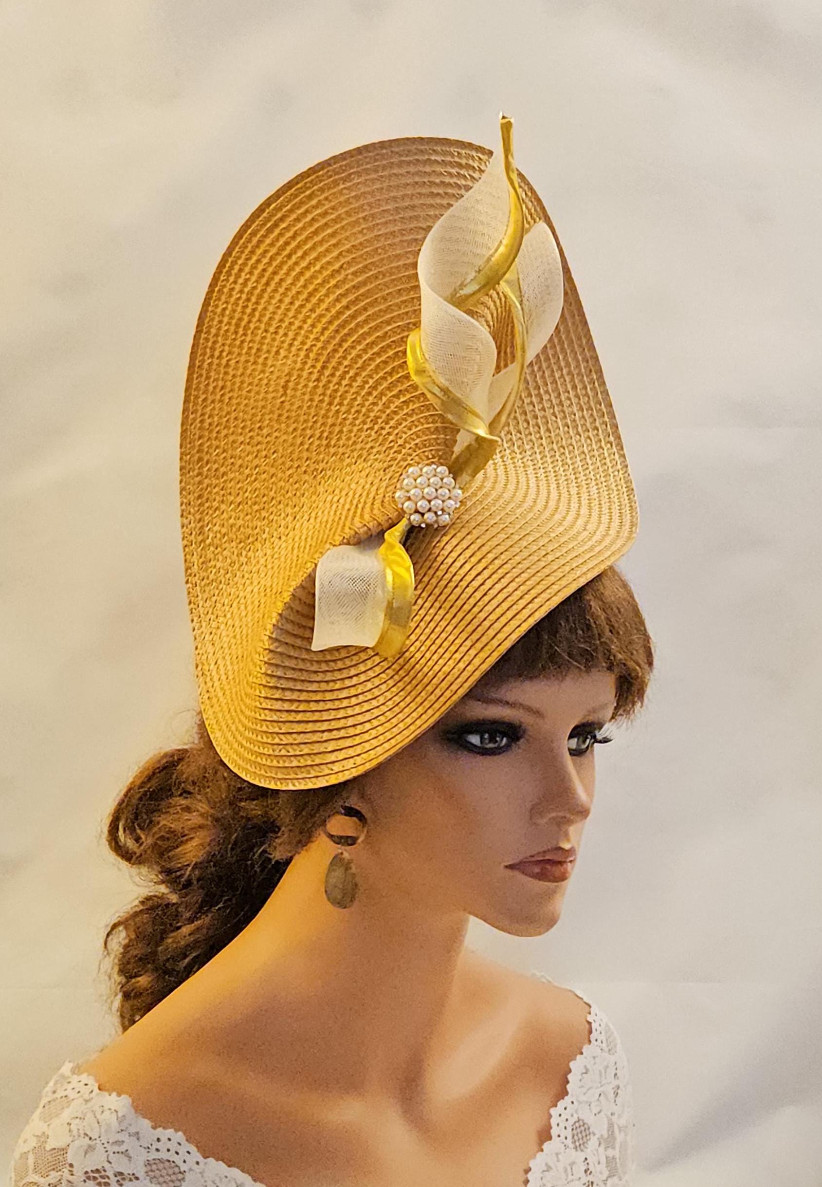 Gold Fascinators & Hats for Weddings, Races,Mother of the Bride/Groom & Special occasions