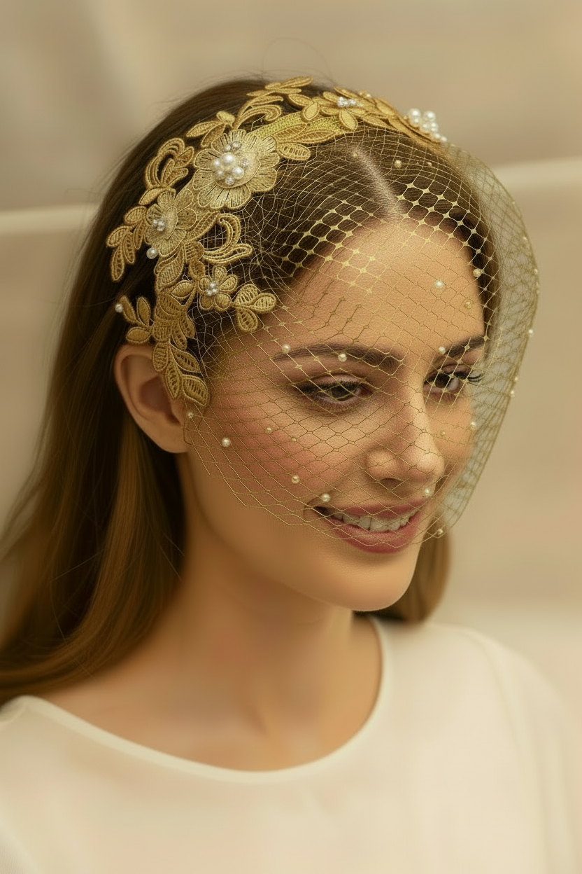 Voile cage à oiseaux en tulle blanc ivoire avec fascinateur en dentelle, voile de mariée en perles de diamant, voile blusher, voile bandeau