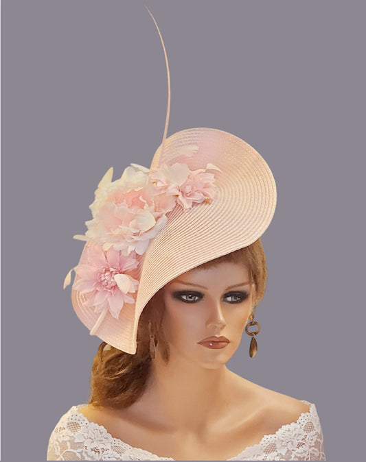 Fascinateur ROSE Grand Fascinateur Dames Roal Ascot Chapeau, Église Derby Course Mariage Cocktail Fête Chapeau Rose Mère de la Mariée / Marié Hatinator