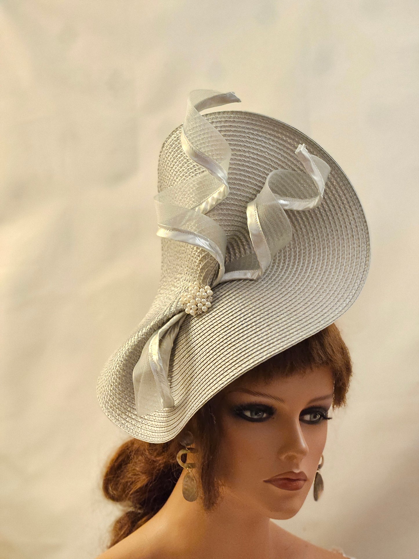 Silver Grey Fascinators & Hats for Weddings, Races, & Special occasions