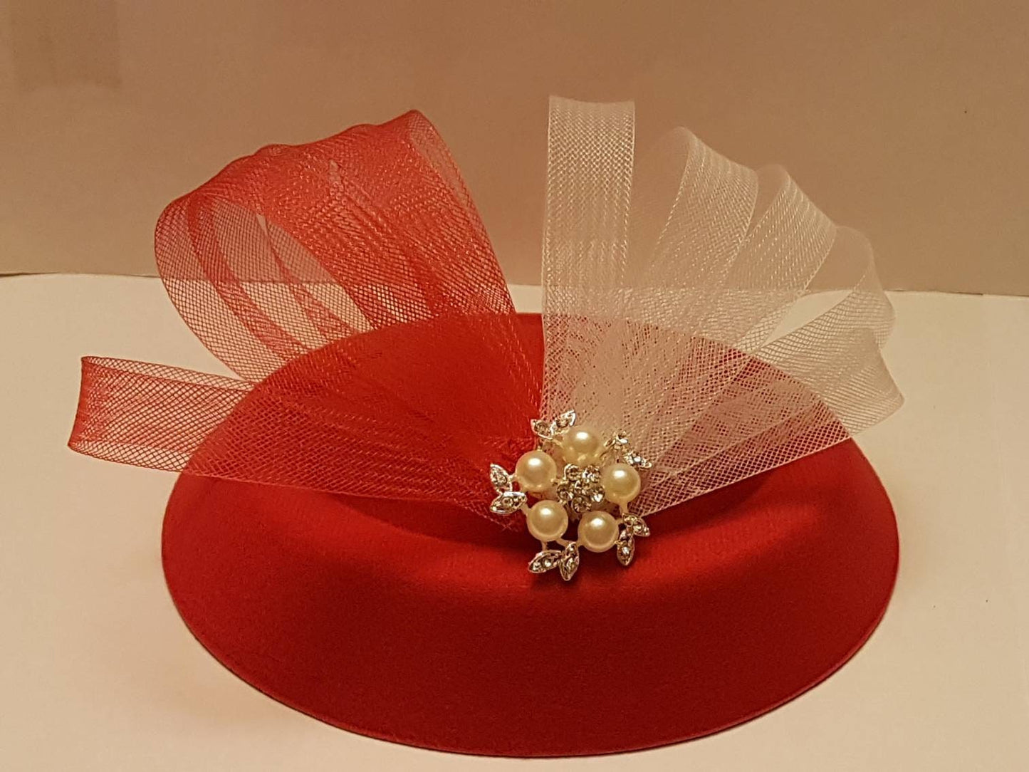 Fascinator, Ascot hat  ,Wedding,Ladies Day, Cocktail hat,Wedding Hats, Red,Brown, Black, Ivory , White Hat fascinator