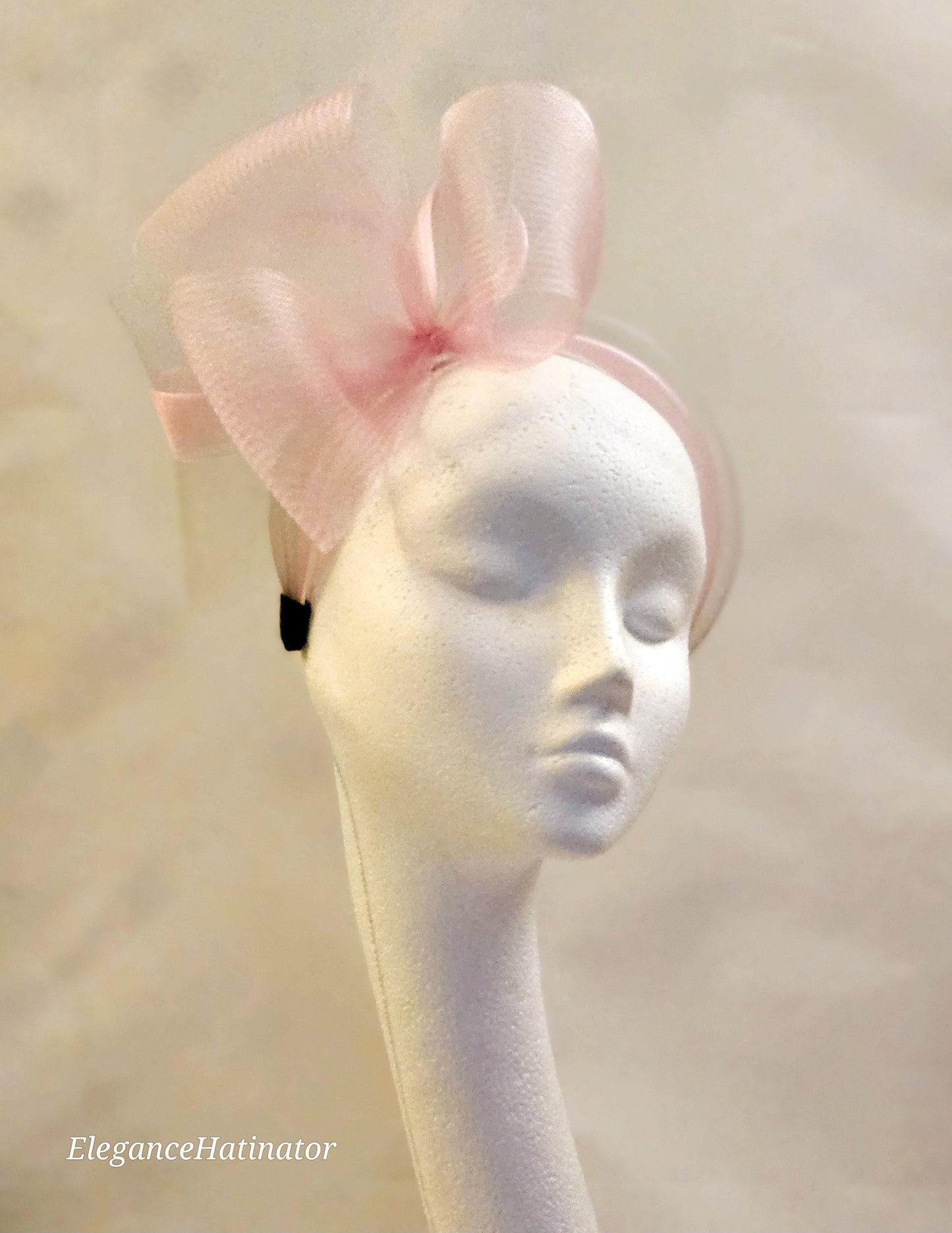 Pink & SilverGrey Headband Fascinator, Pink Knot Bow Headband - Perfect for Races or Mother of the Bride, Wedding Guest Headwear Headband