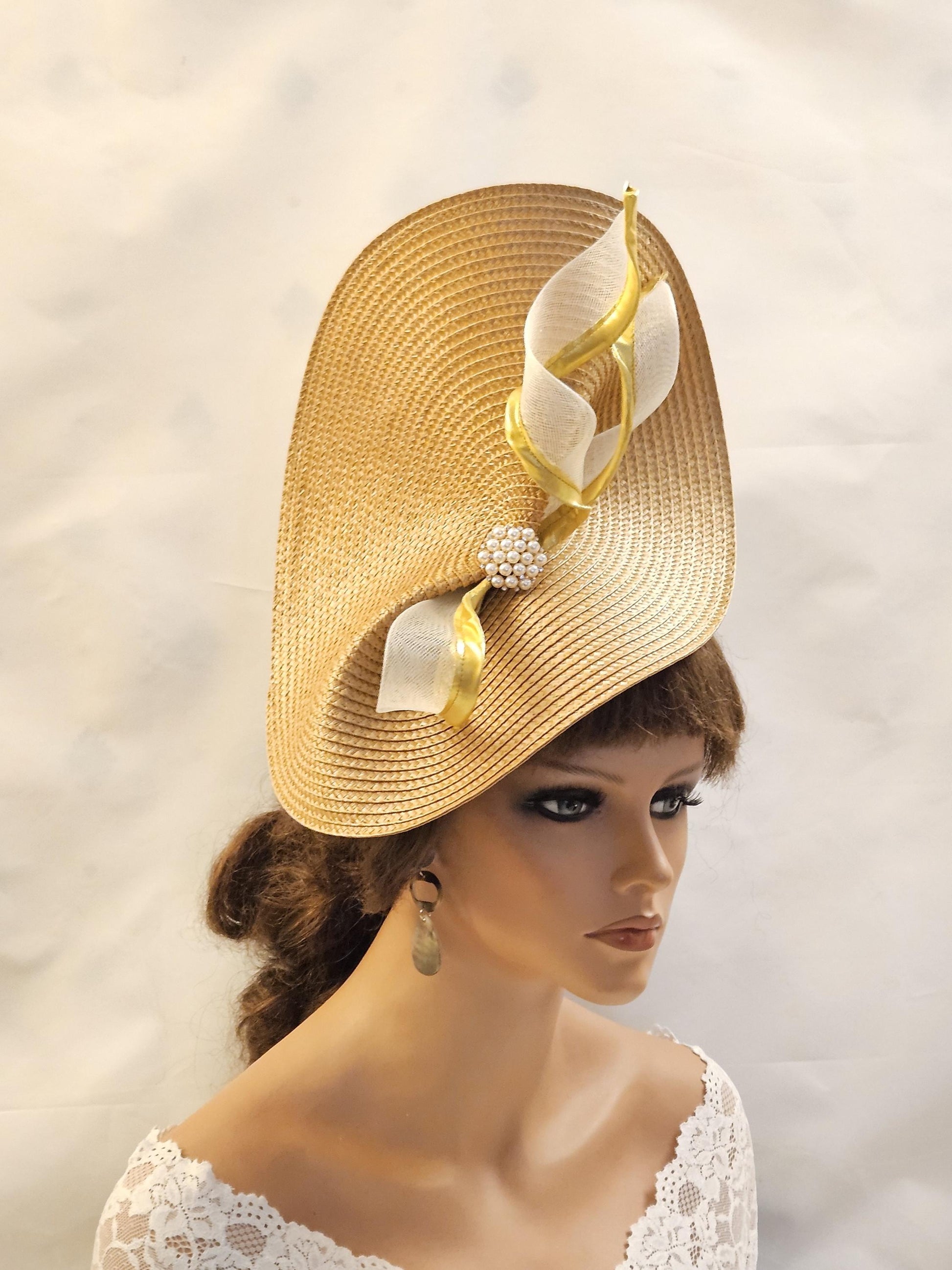 Gold Fascinators & Hats for Weddings, Races,Mother of the Bride/Groom & Special occasions