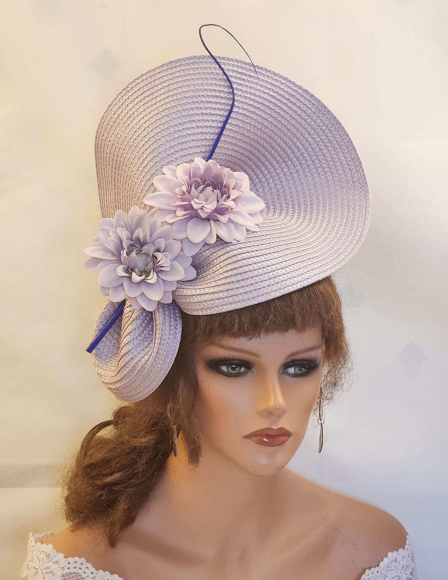 Lilac Lavender Purple fascinator large saucer hatinator Quil Floral Church Derby Ascot Hat Wedding Party hat Mother of Bride/Groom Hatinator