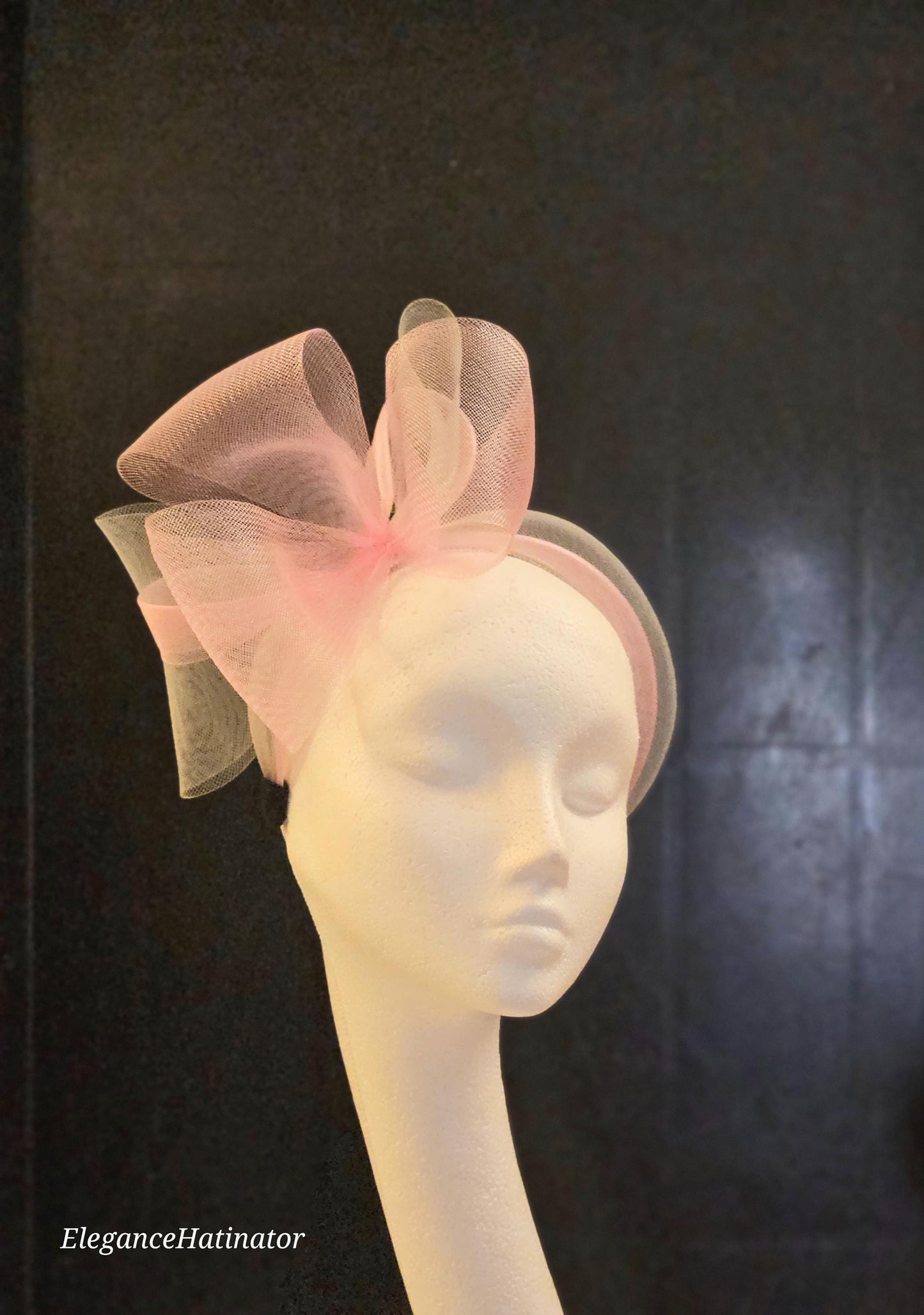 Pink & SilverGrey Headband Fascinator, Pink Knot Bow Headband - Perfect for Races or Mother of the Bride, Wedding Guest Headwear Headband