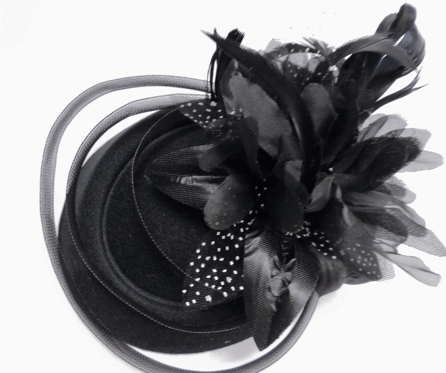 Chapeau Fascinator 40s 50s Chapeau Fascinator à plumes noires Chapeau Ascot, Cocktail, Dames Mariage Hatinator Cocktail Party Derby Hat Fascinator