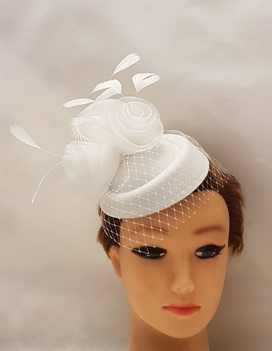 Bridal birdcage veil HAT Fascinator - ELEGANCEFASCINATOR