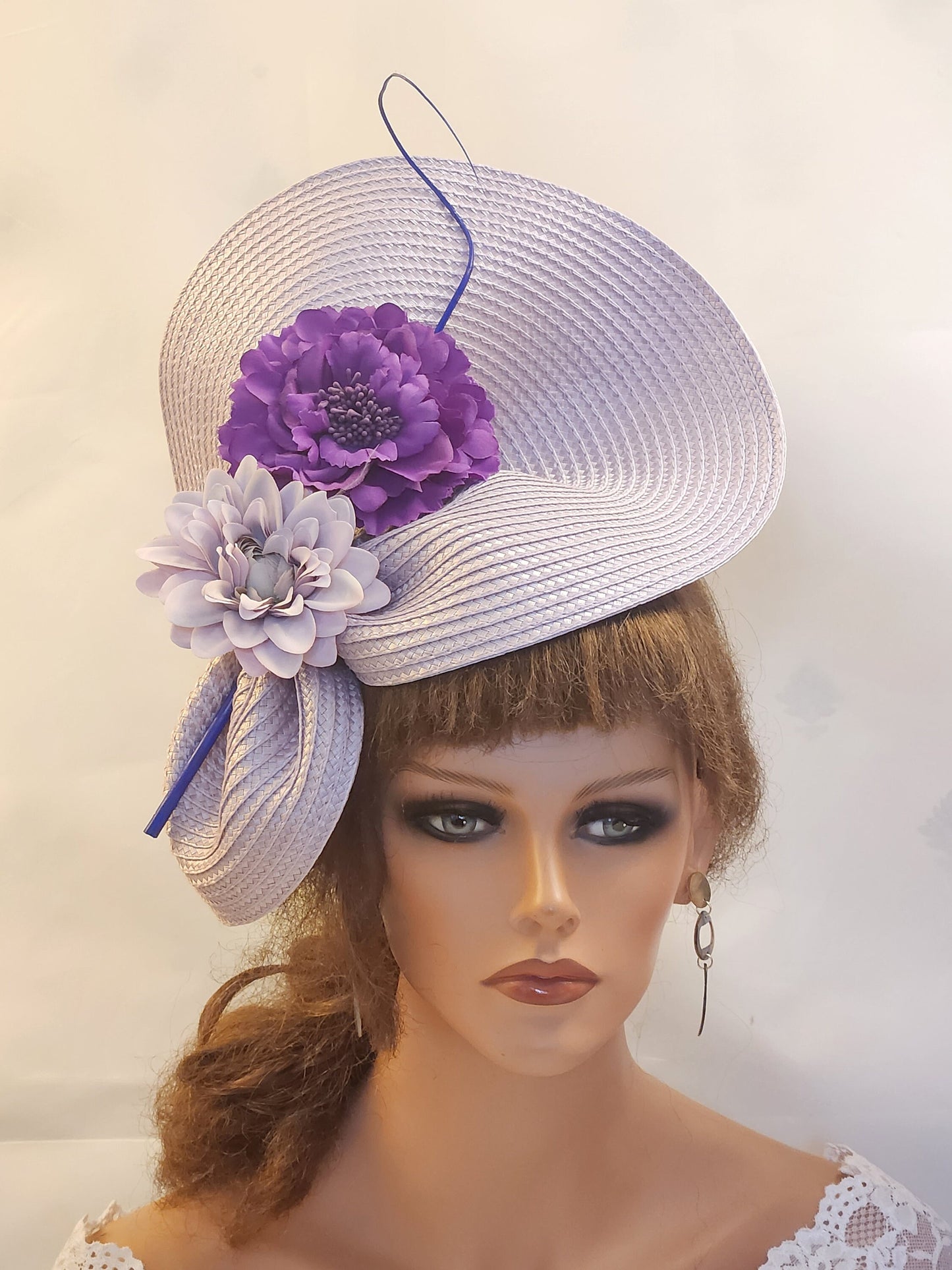 Lilac Lavender Purple fascinator large saucer hatinator Quil Floral Church Derby Ascot Hat Wedding Party hat Mother of Bride/Groom Hatinator