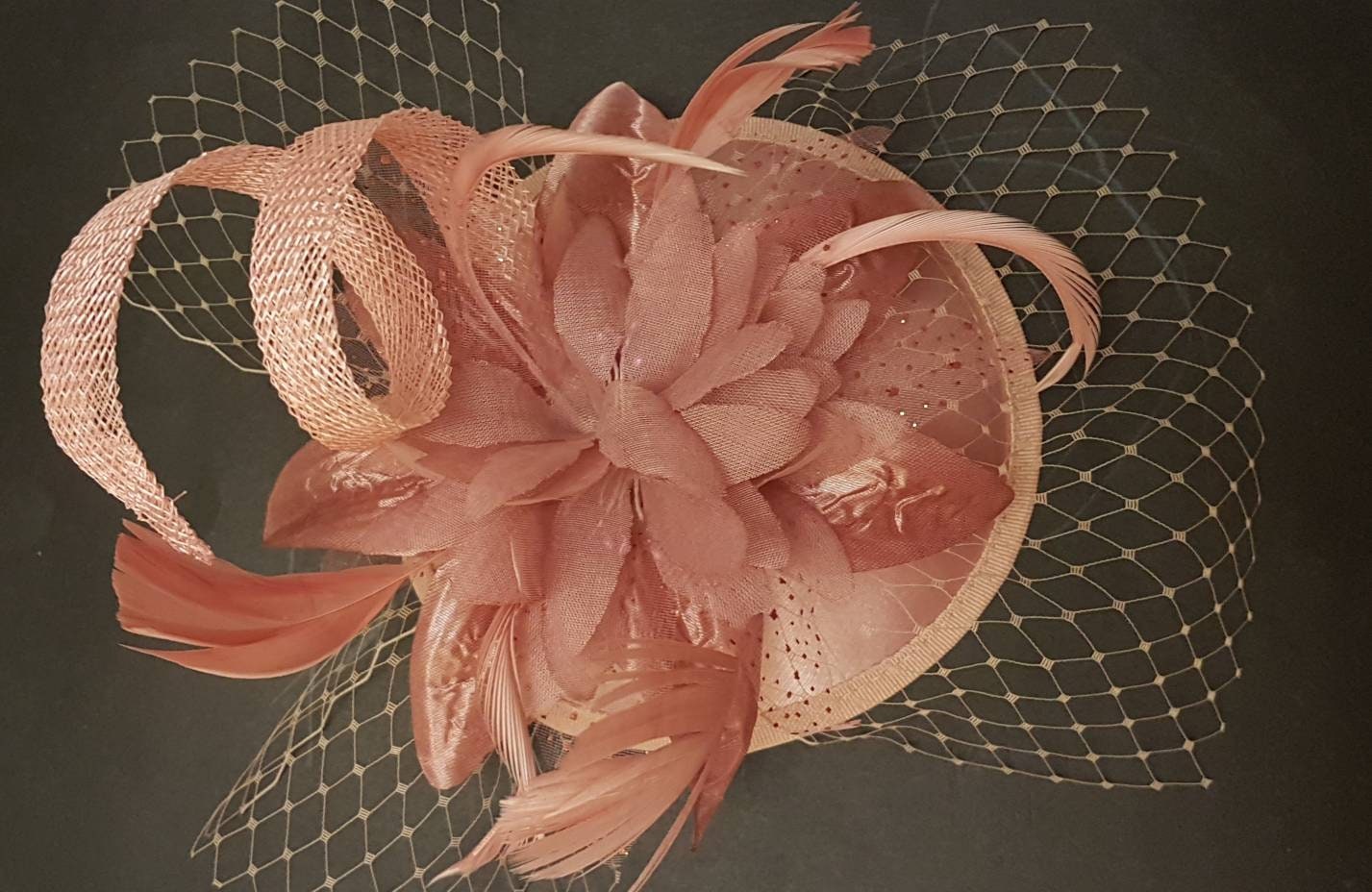 PINK FASCINATOR, Shade of Blush Pink/ROSE  Hat fascinator # Feather hat fascinator,  Race,Cocktail,Ladies day,Ascot hat  feather flower hat