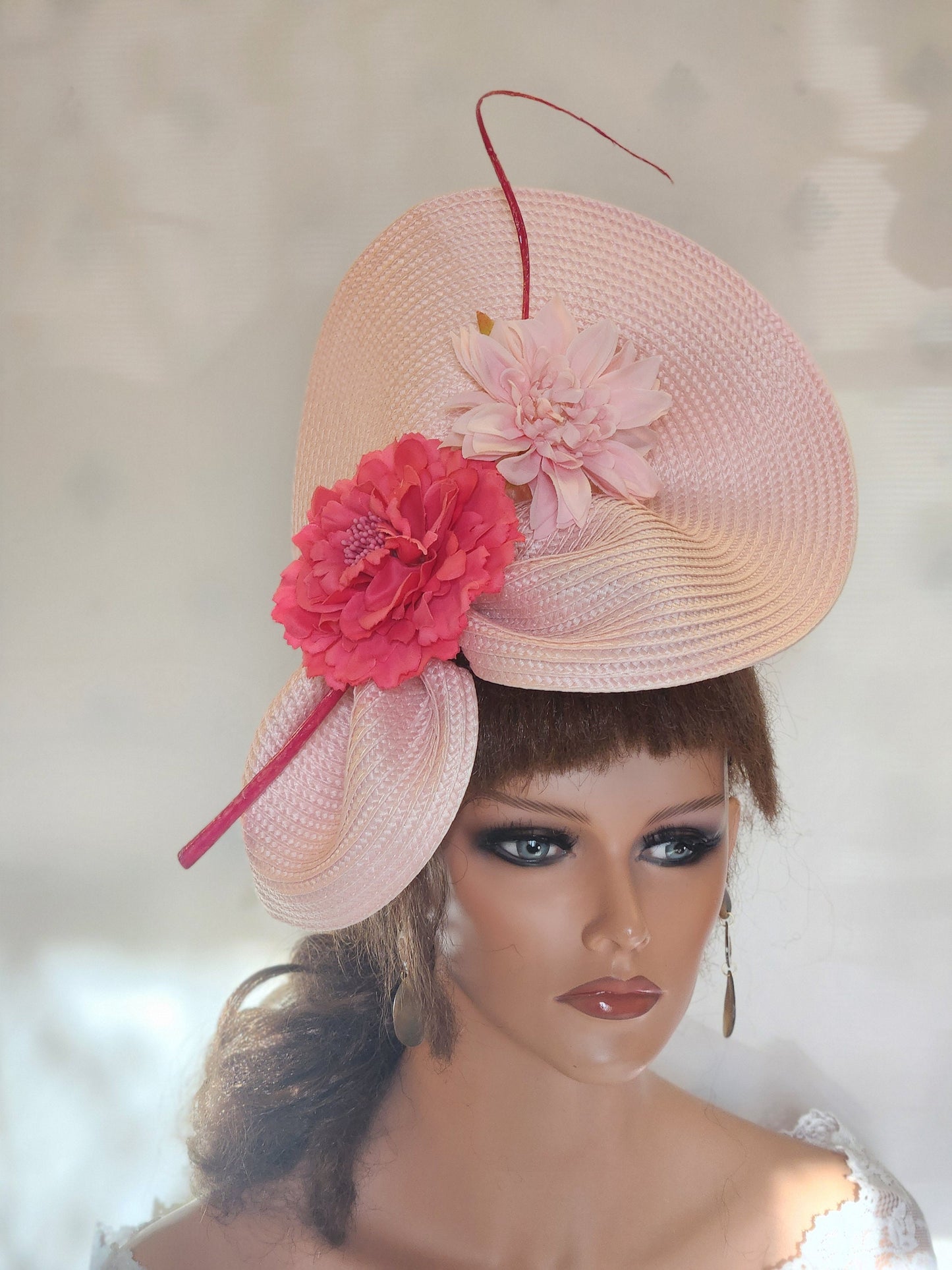 FASCINATEUR ROSE # Chapeau rose fuchsia Chapeau à fleurs roses Kentucky Derby Ascot Fascinator Mariage Mère de la mariée Chapeau Église Fascinator